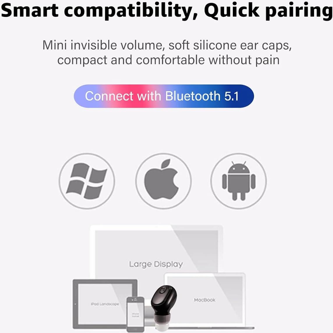 Auricular Bluetooth Inalámbrico SYSFUN X7 Negro 12 Horas Batería