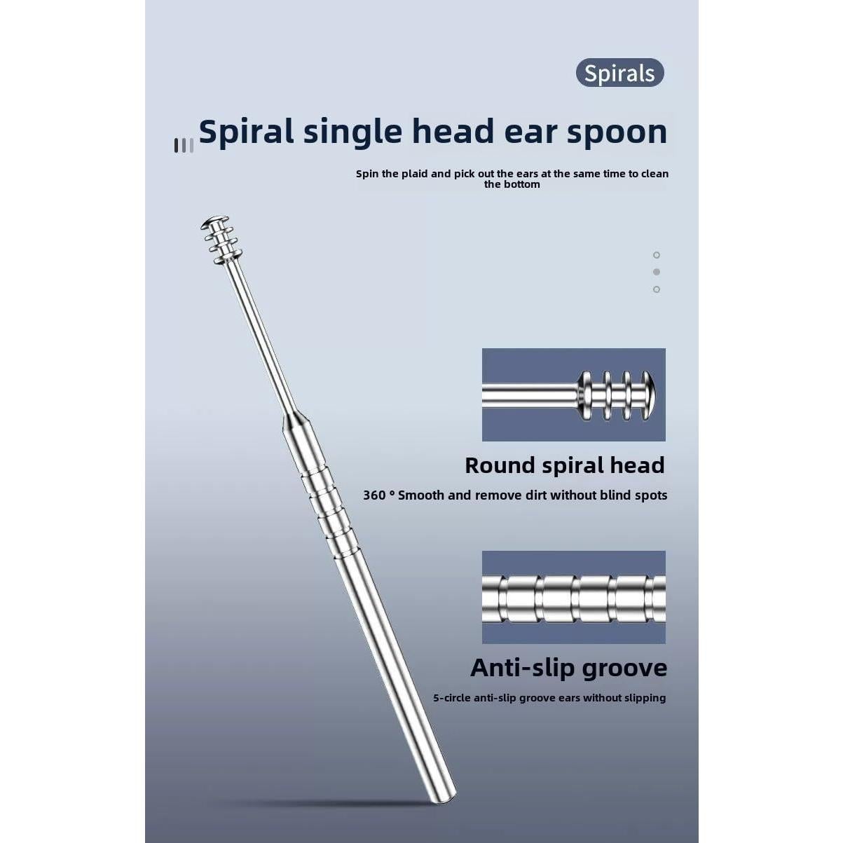 Kit de Limpieza de Oídos Profesional Acero Inoxidable 6 Piezas