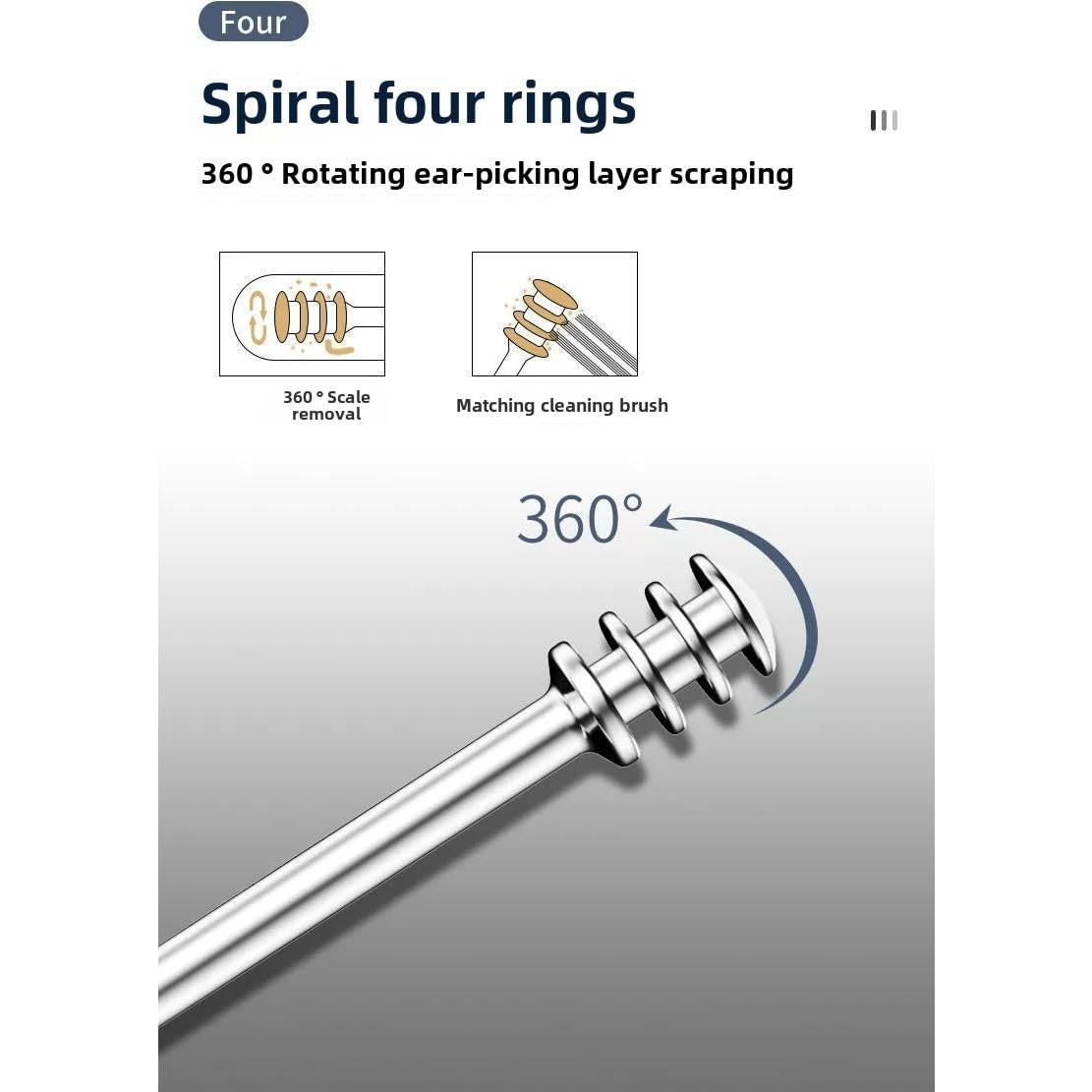 Kit de Limpieza de Oídos Profesional Acero Inoxidable 6 Piezas