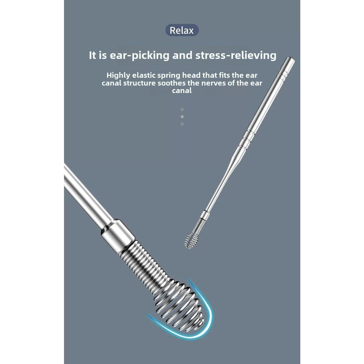 Kit de Limpieza de Oídos Profesional Acero Inoxidable 6 Piezas