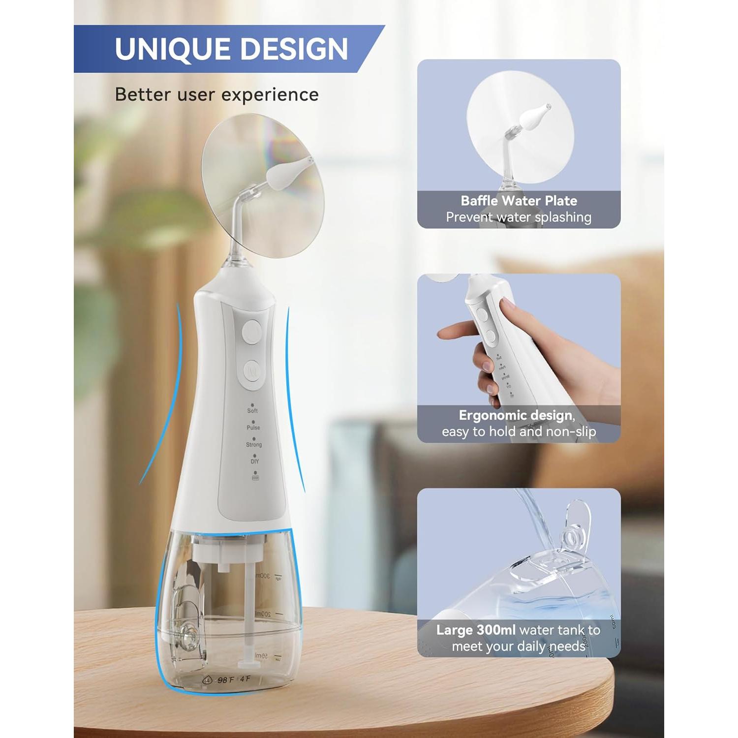 Kit de Limpieza de Oídos Eléctrico SEEDEAR - Eliminador de Cerumen a Presión de Agua - 4 Modos Ajustables