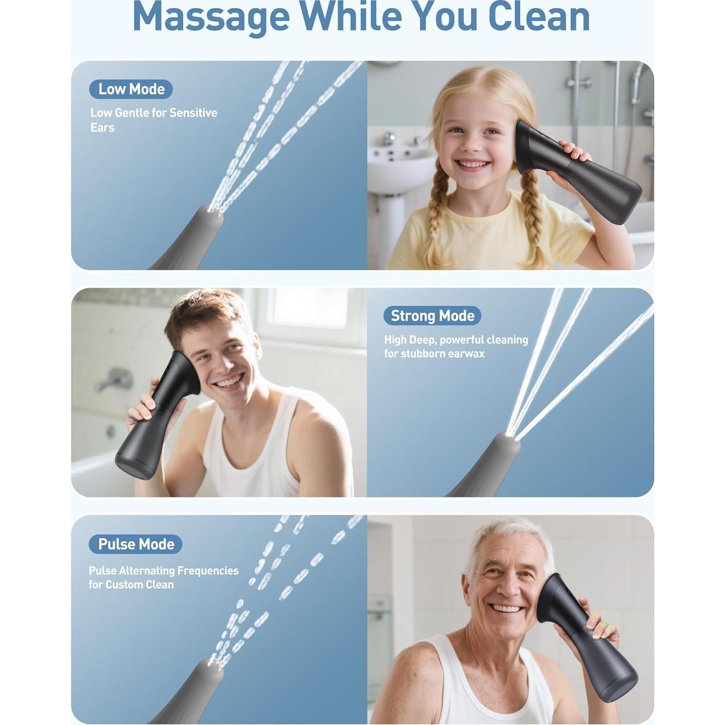 Limpiador de Oídos Eléctrico MOVMAO E80 con Pantalla LED y 12 Puntas