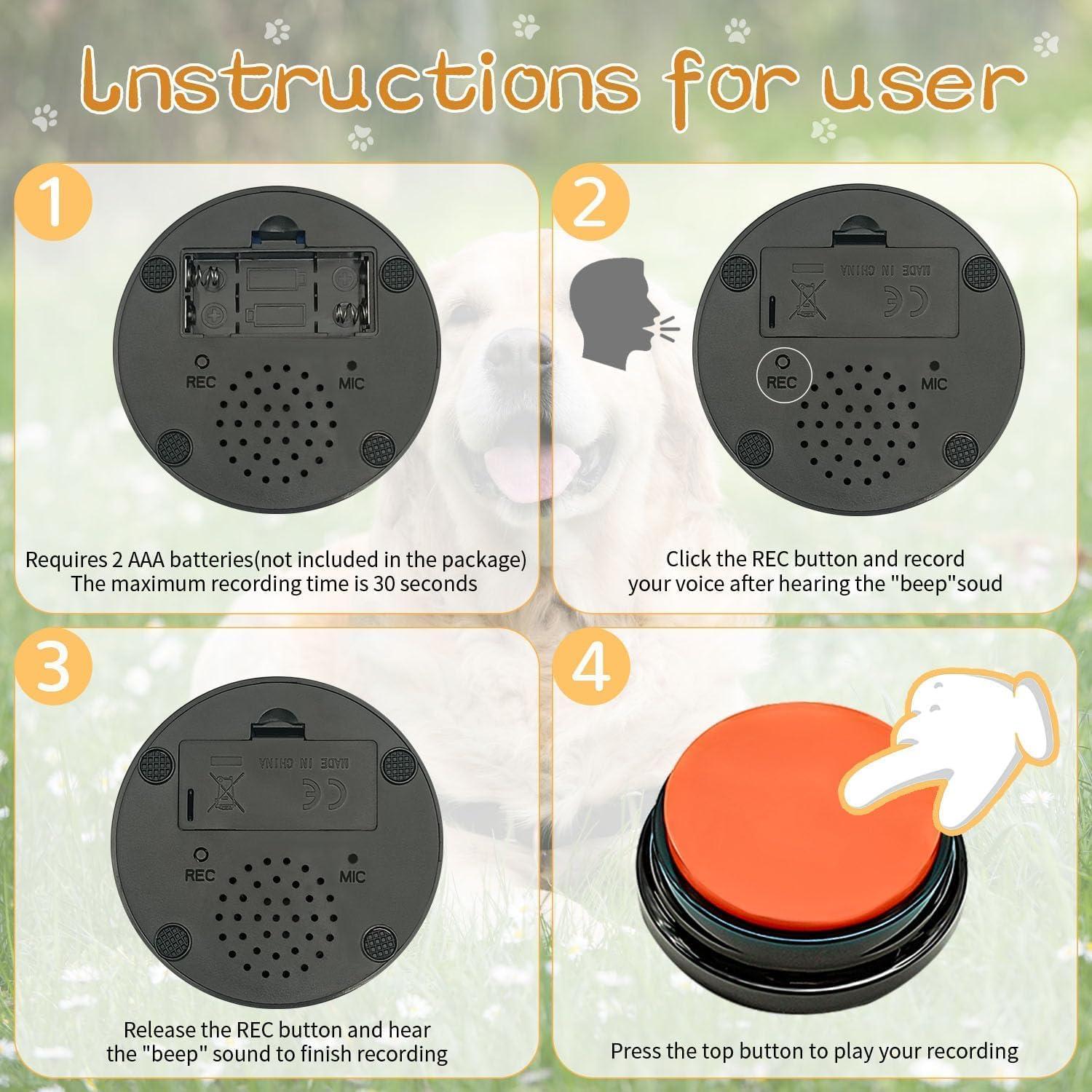 Botones de Comunicación para Perros RIBOSY - 10 Pcs Entrenamiento