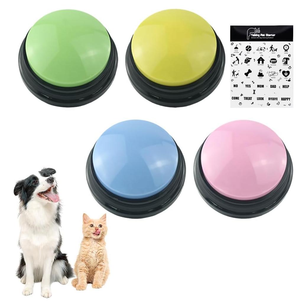 Juego de 4 Botones Grabables para Perros GEESTONE - Comunicación Interactiva