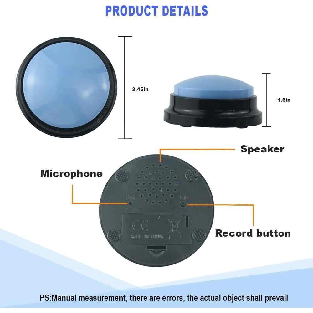 Juego de 4 Botones Grabables para Perros GEESTONE - Comunicación Interactiva