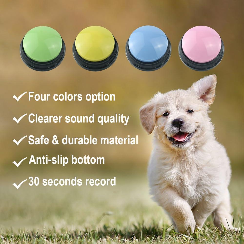 Juego de 4 Botones Grabables para Perros GEESTONE - Comunicación Interactiva