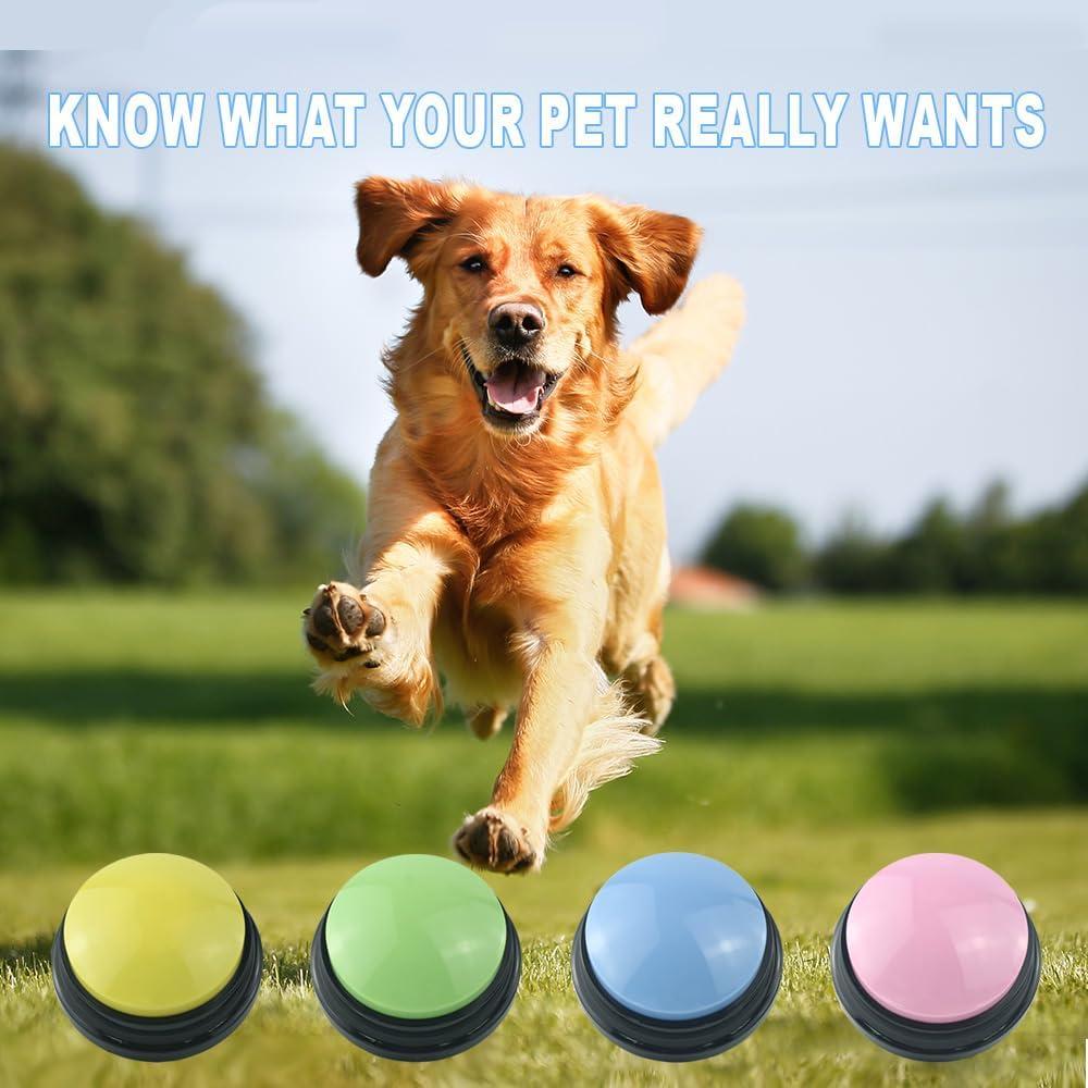 Juego de 4 Botones Grabables para Perros GEESTONE - Comunicación Interactiva