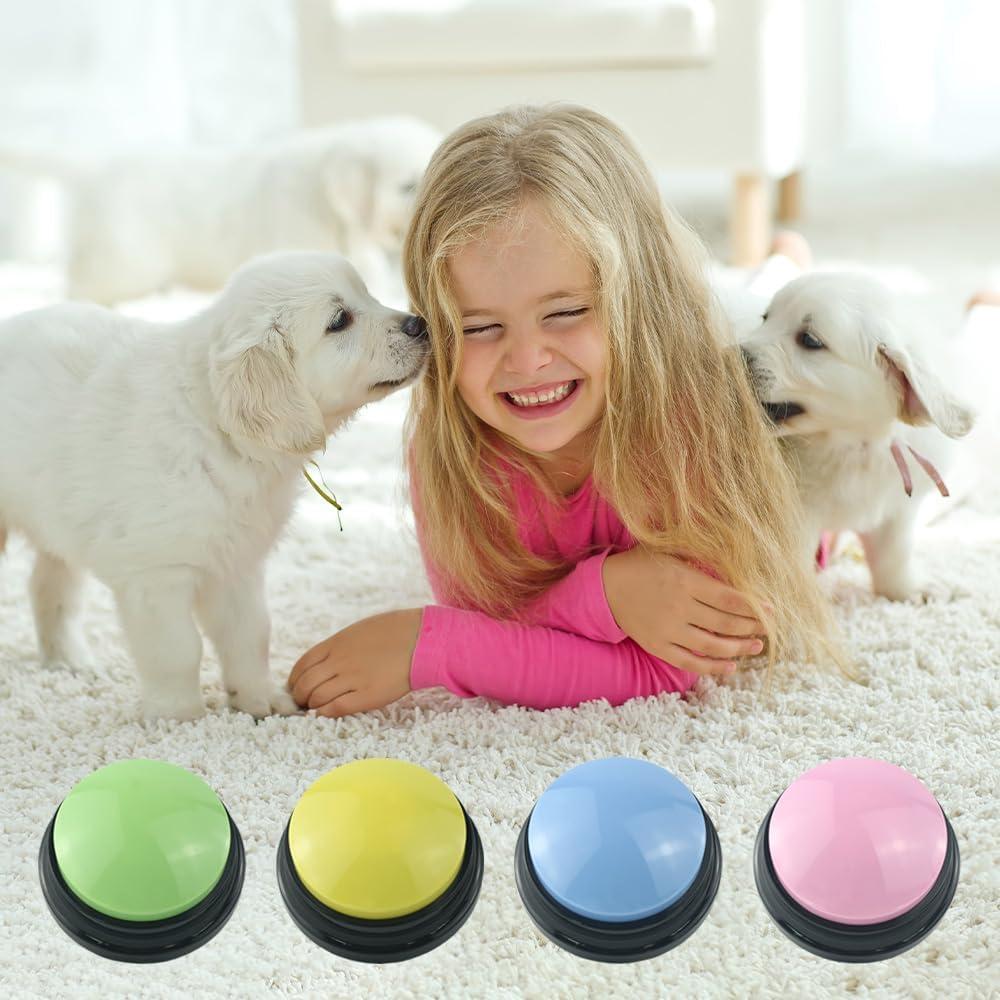 Juego de 4 Botones Grabables para Perros GEESTONE - Comunicación Interactiva