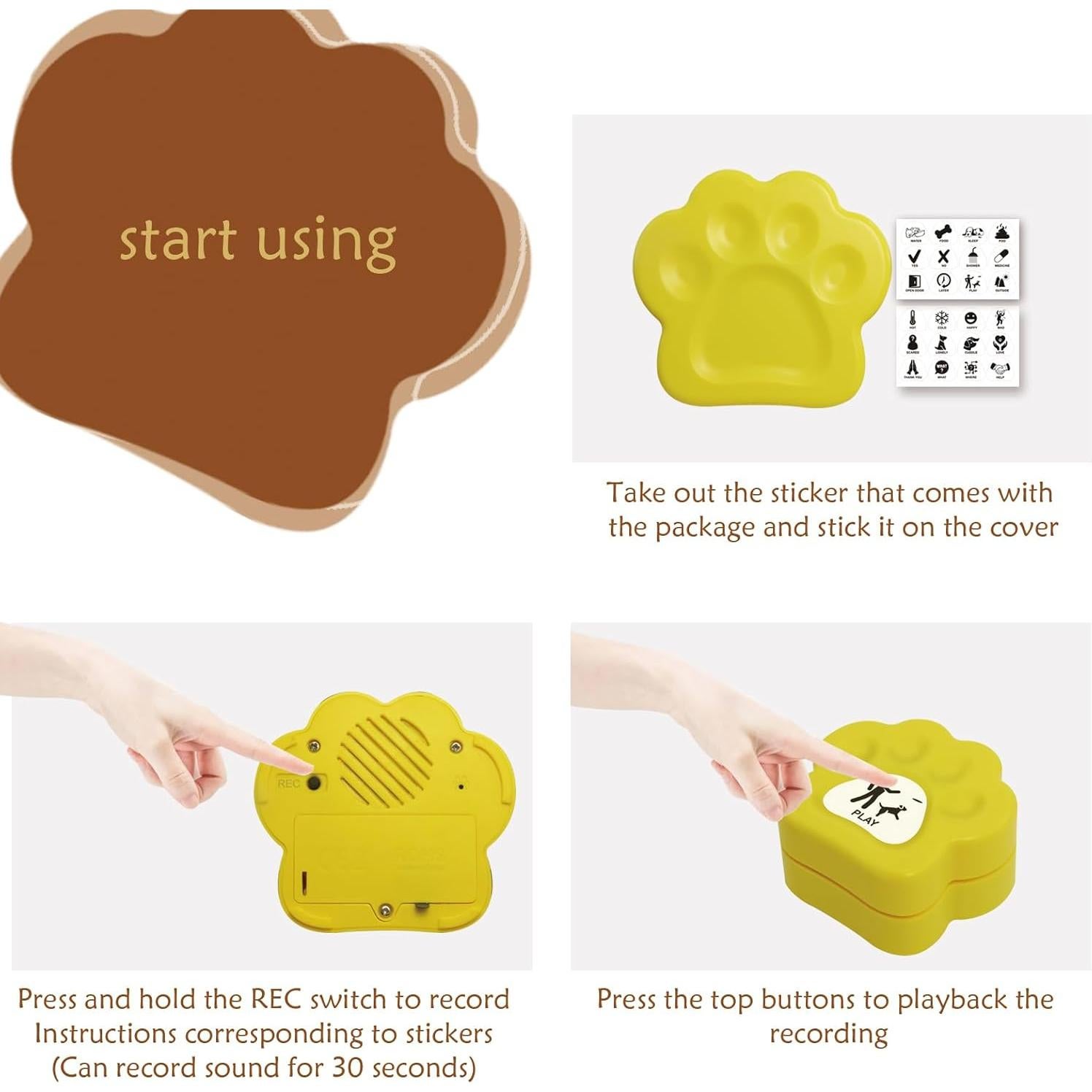 Botones de Comunicación para Perros JOY-U con 36 Stickers