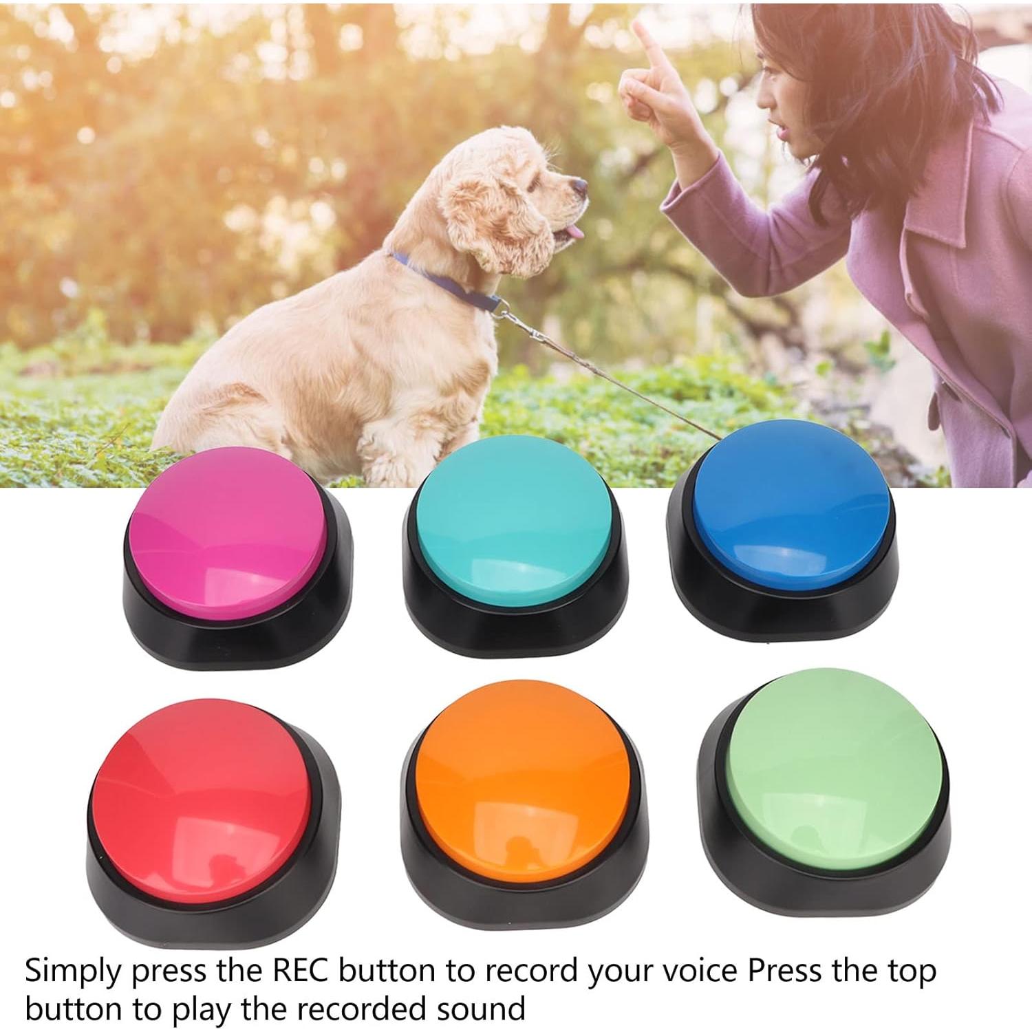 6 Botones de Grabación de Voz para Entrenamiento de Perros