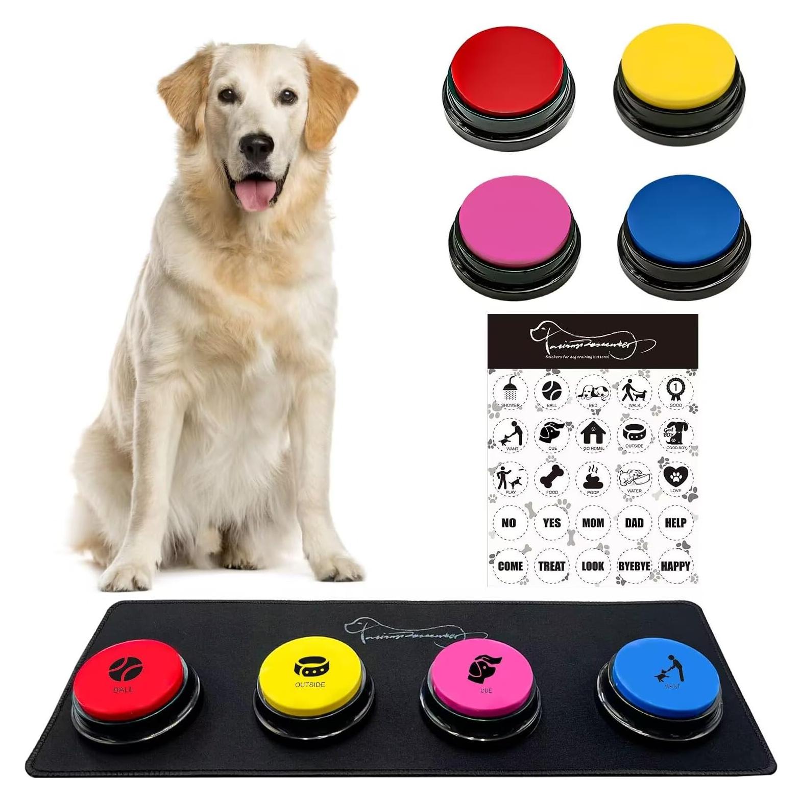 Botones Grabables RIBOSY 4 con Alfombrilla y 25 Etiquetas