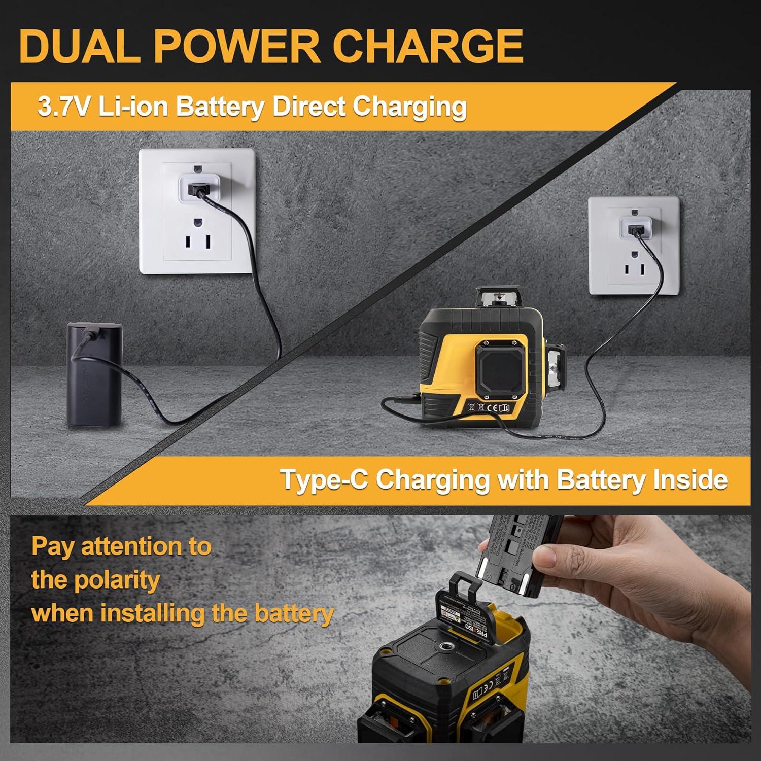 Nivel láser PREXISO 3 x 360° con trípode y base magnética