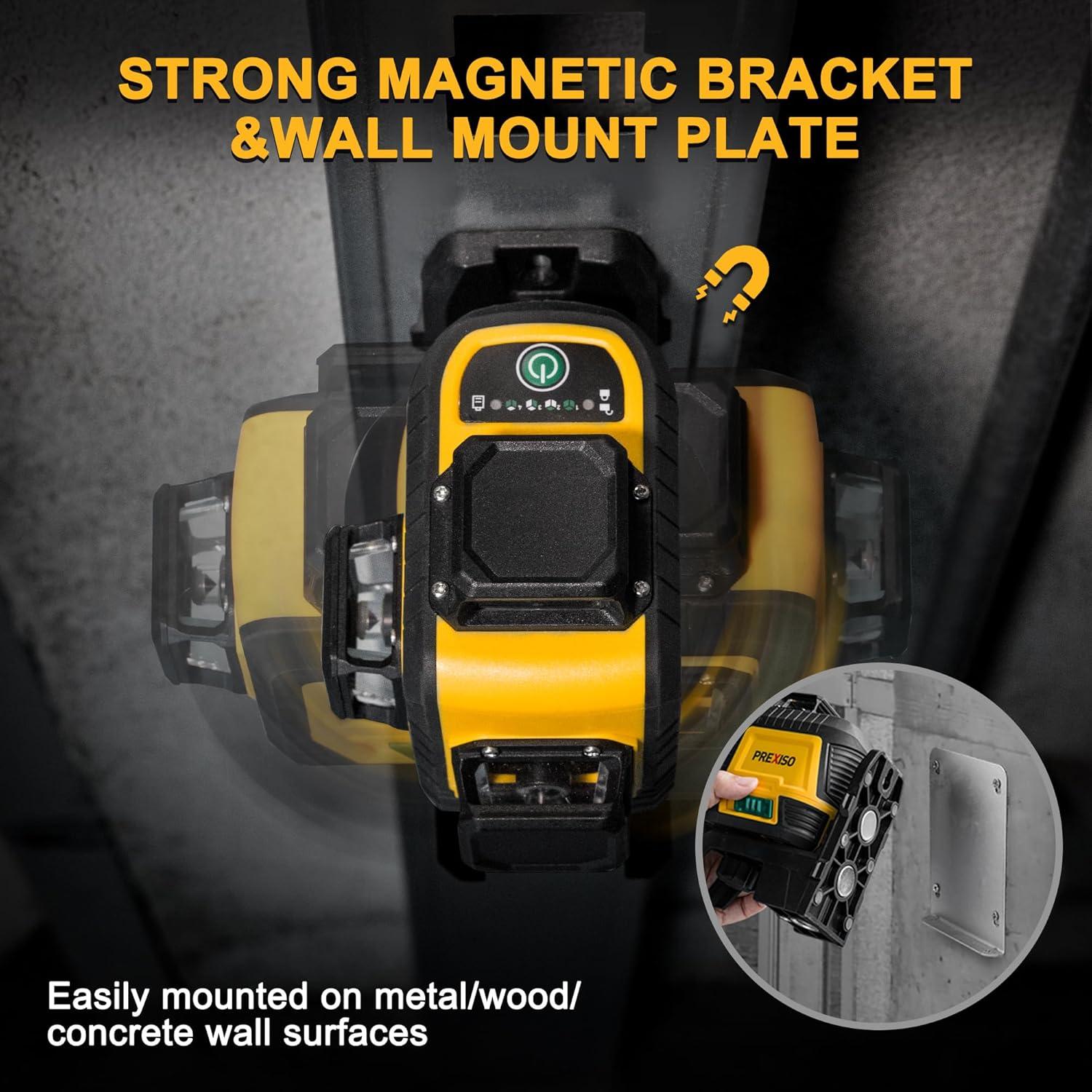 Nivel láser PREXISO 3 x 360° con trípode y base magnética