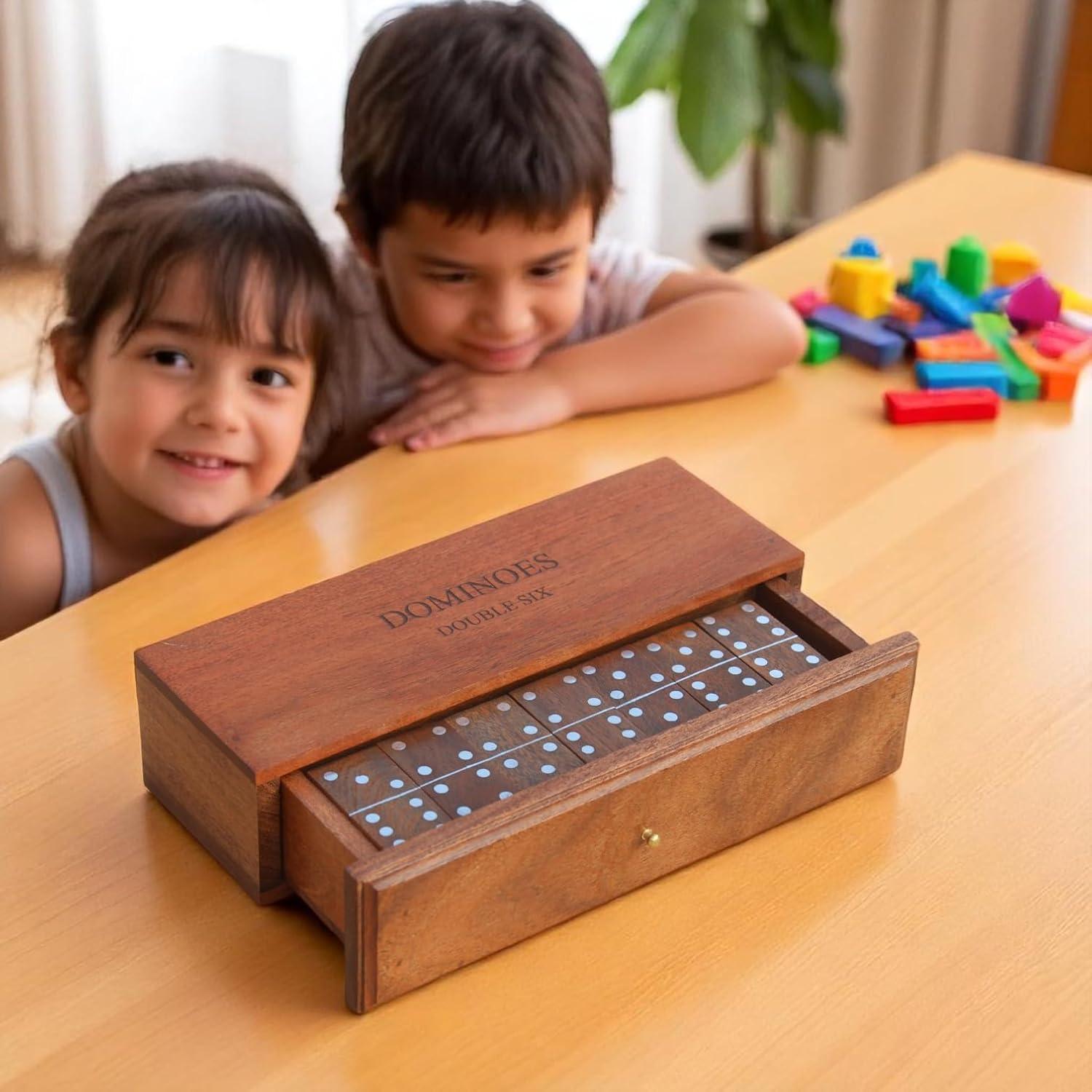 Juego de Dominó de Madera T one con 28 Fichas Doble Seis