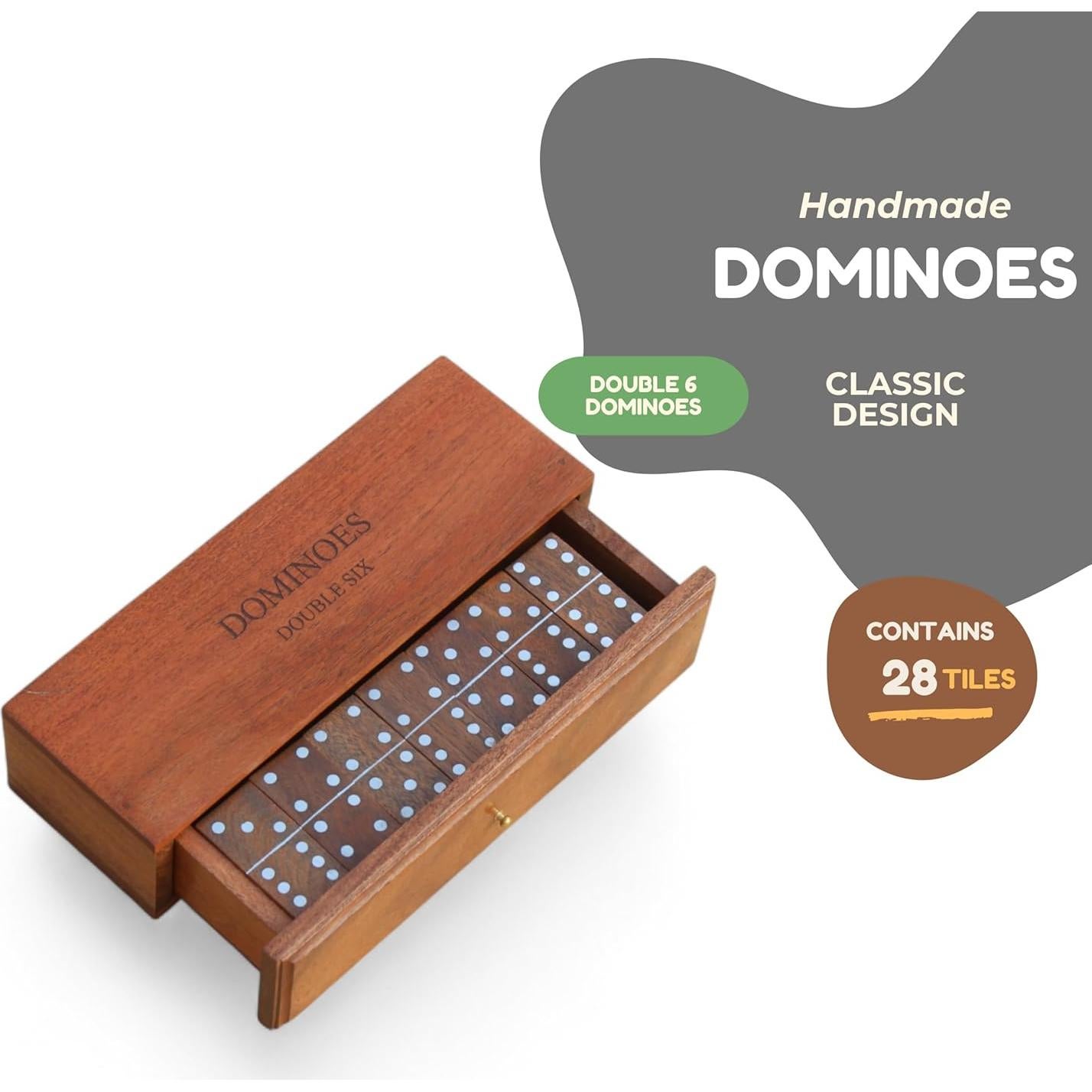 Juego de Dominó de Madera T one con 28 Fichas Doble Seis