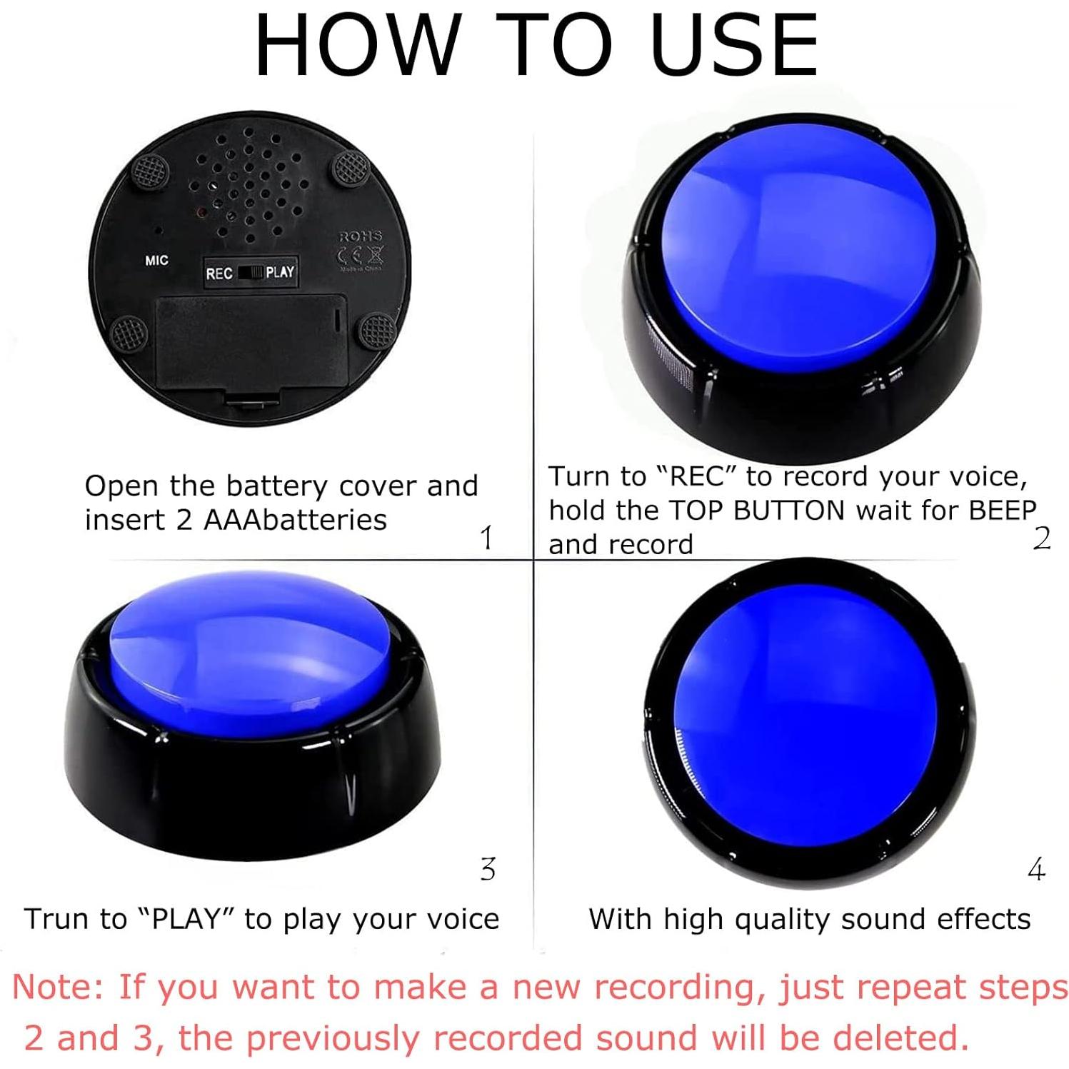 Botones de Comunicación para Perros Sumwell M4, 6 Colores, 30s