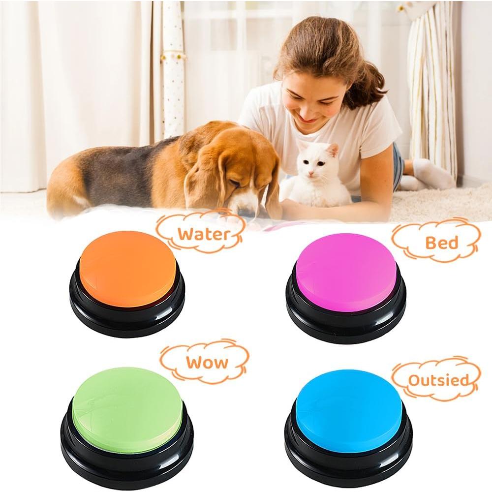 Botones Hablantes para Perros AUNMAS, Set de 4, Grabación 30s