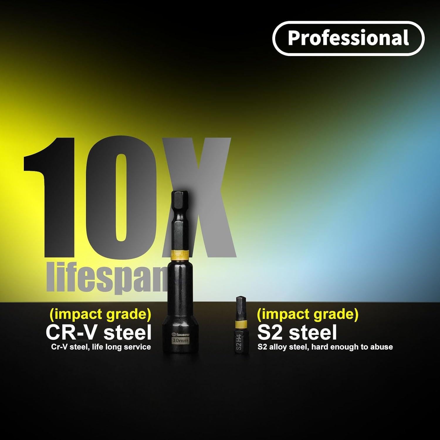 Juego de 55 Piezas de Destornillador de Impacto Facoow