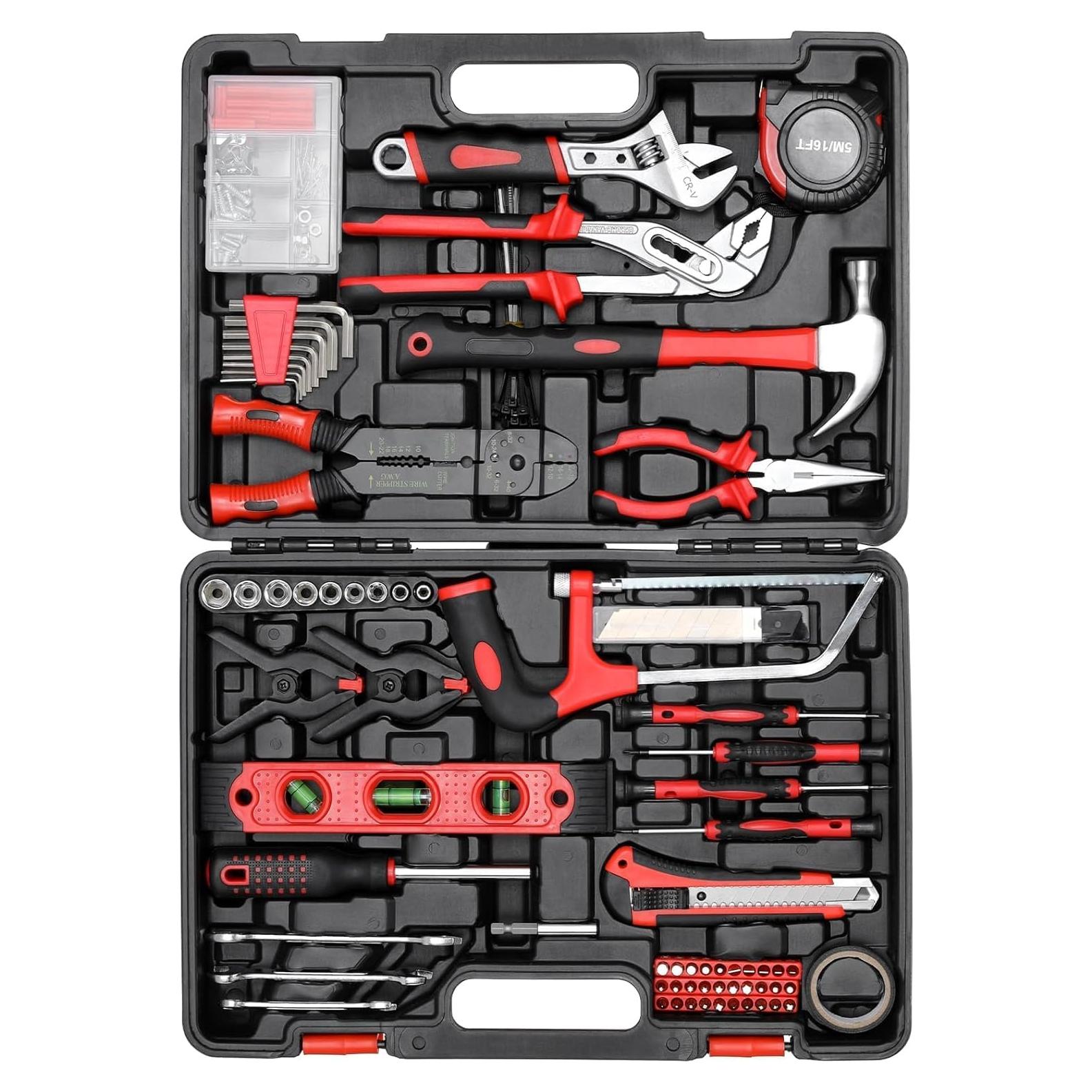 Kit de Herramientas TLGREEN 218 Piezas con Estuche Rojo