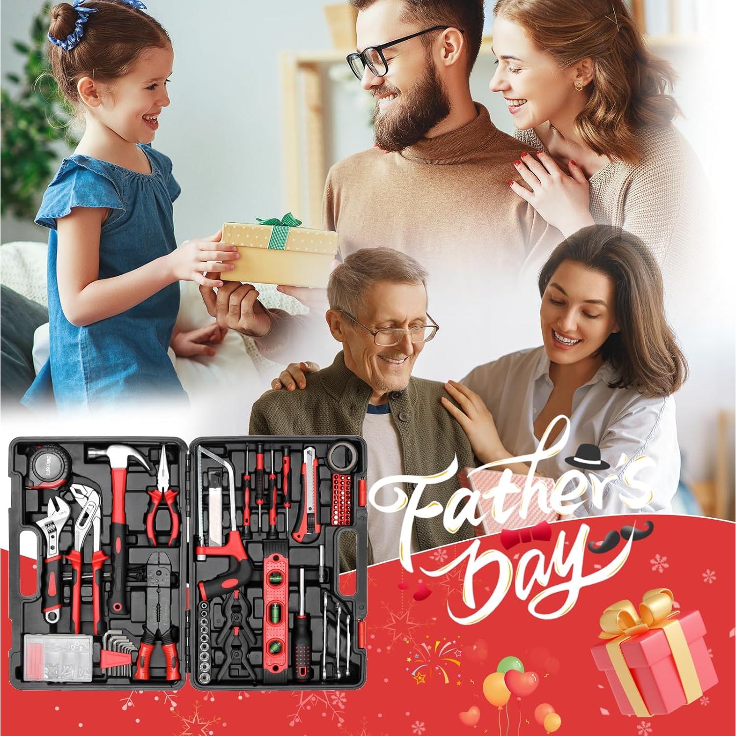 Kit de Herramientas TLGREEN 218 Piezas con Estuche Rojo