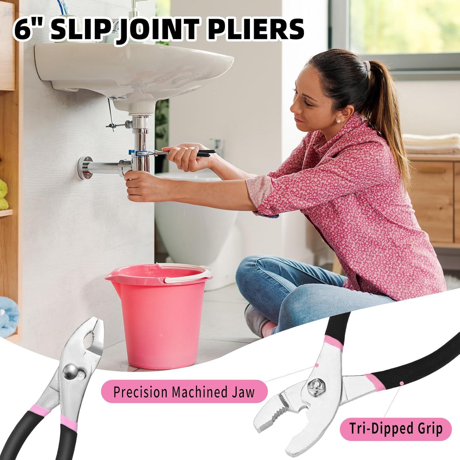 Juego de Herramientas HANGYING 132 Piezas con Caja Rosa