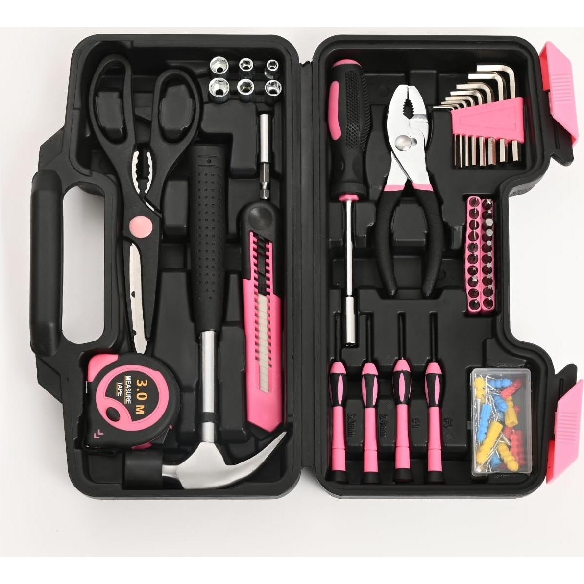 Juego de Herramientas HANGYING 132 Piezas con Caja Rosa