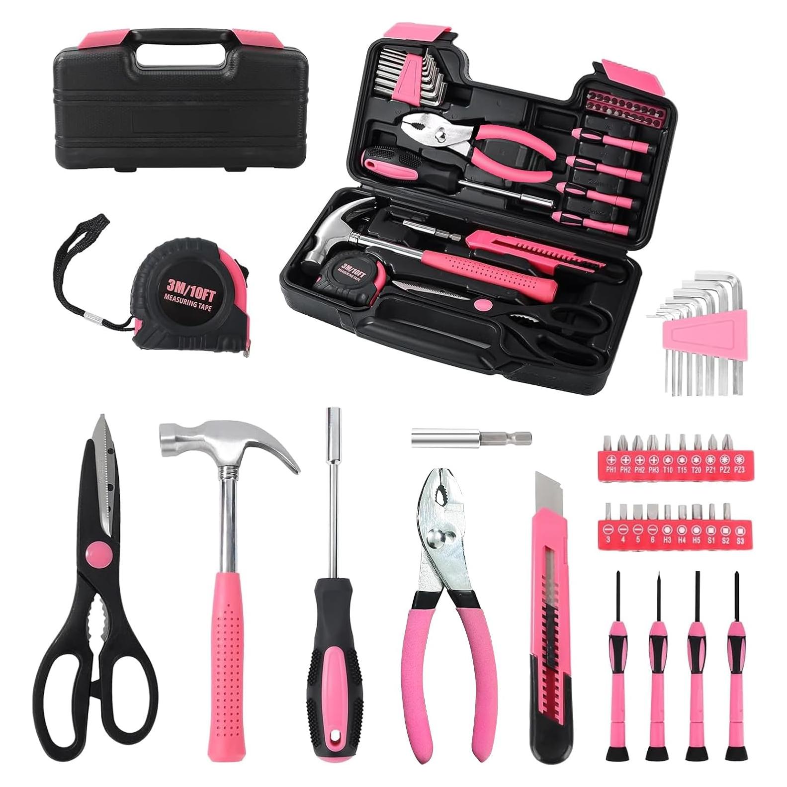 Juego de Herramientas Wrenzo 39 Piezas Rosa para el Hogar