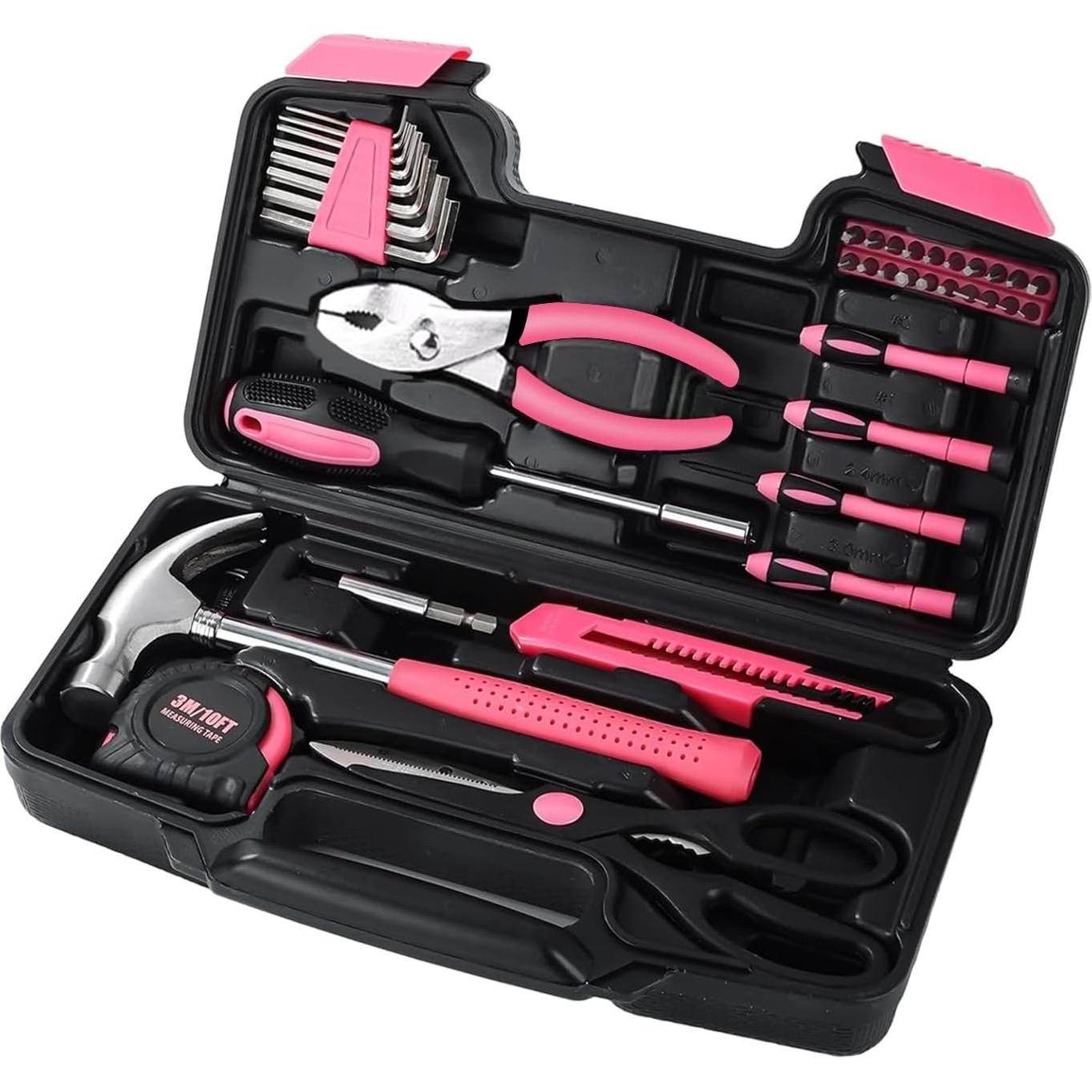 Juego de Herramientas Wrenzo 39 Piezas Rosa para el Hogar