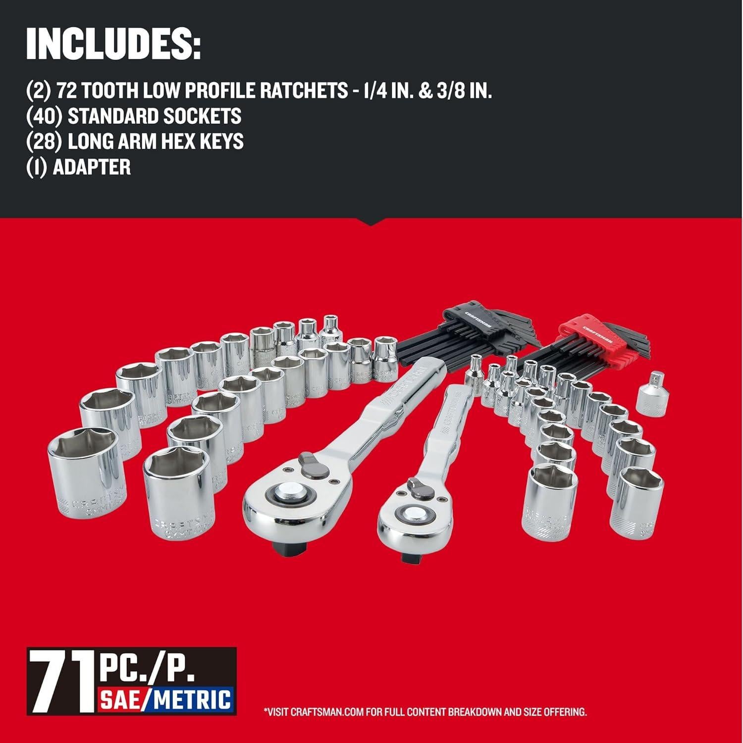 Juego de Herramientas Mecánicas CRAFTSMAN VERSASTACK 71 Piezas