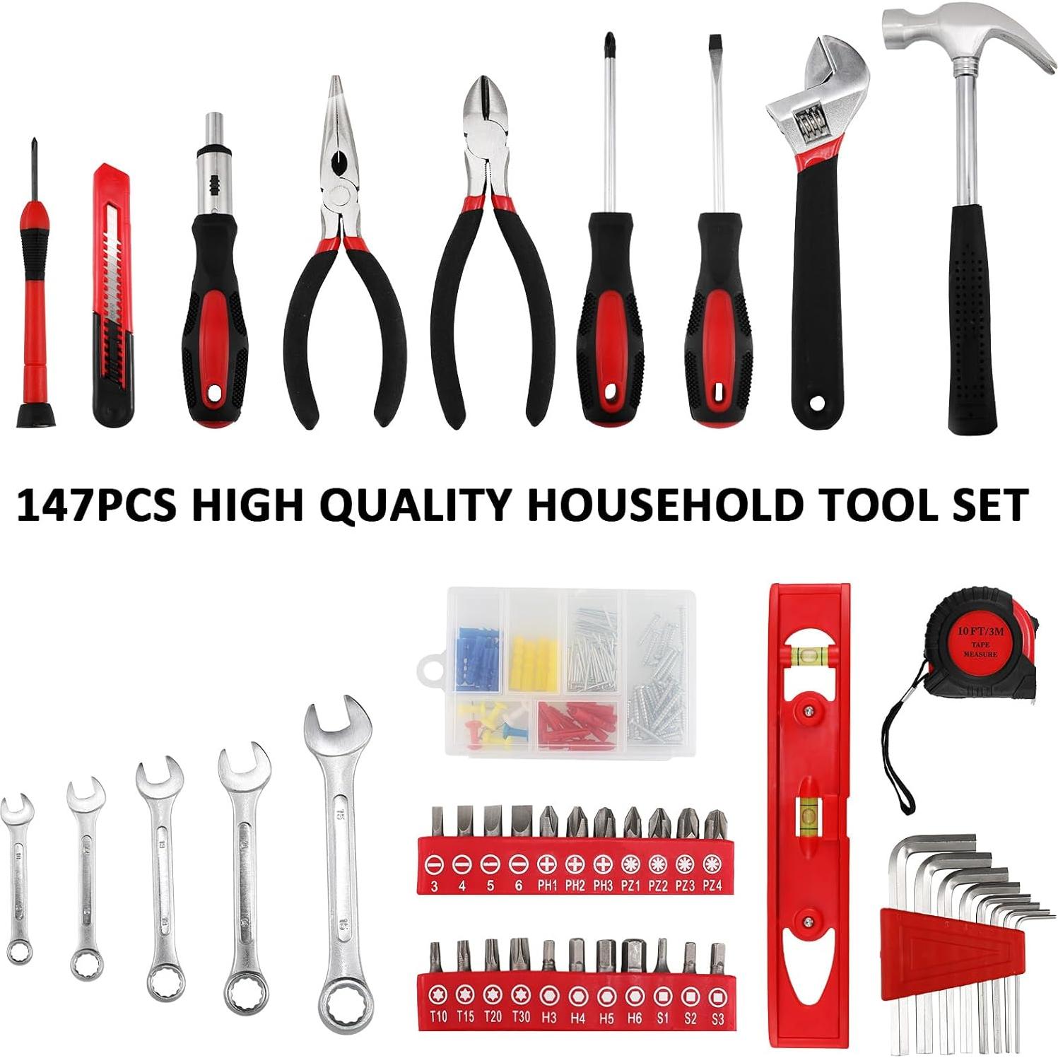 Kit de Herramientas TLGREEN 147 Piezas para el Hogar