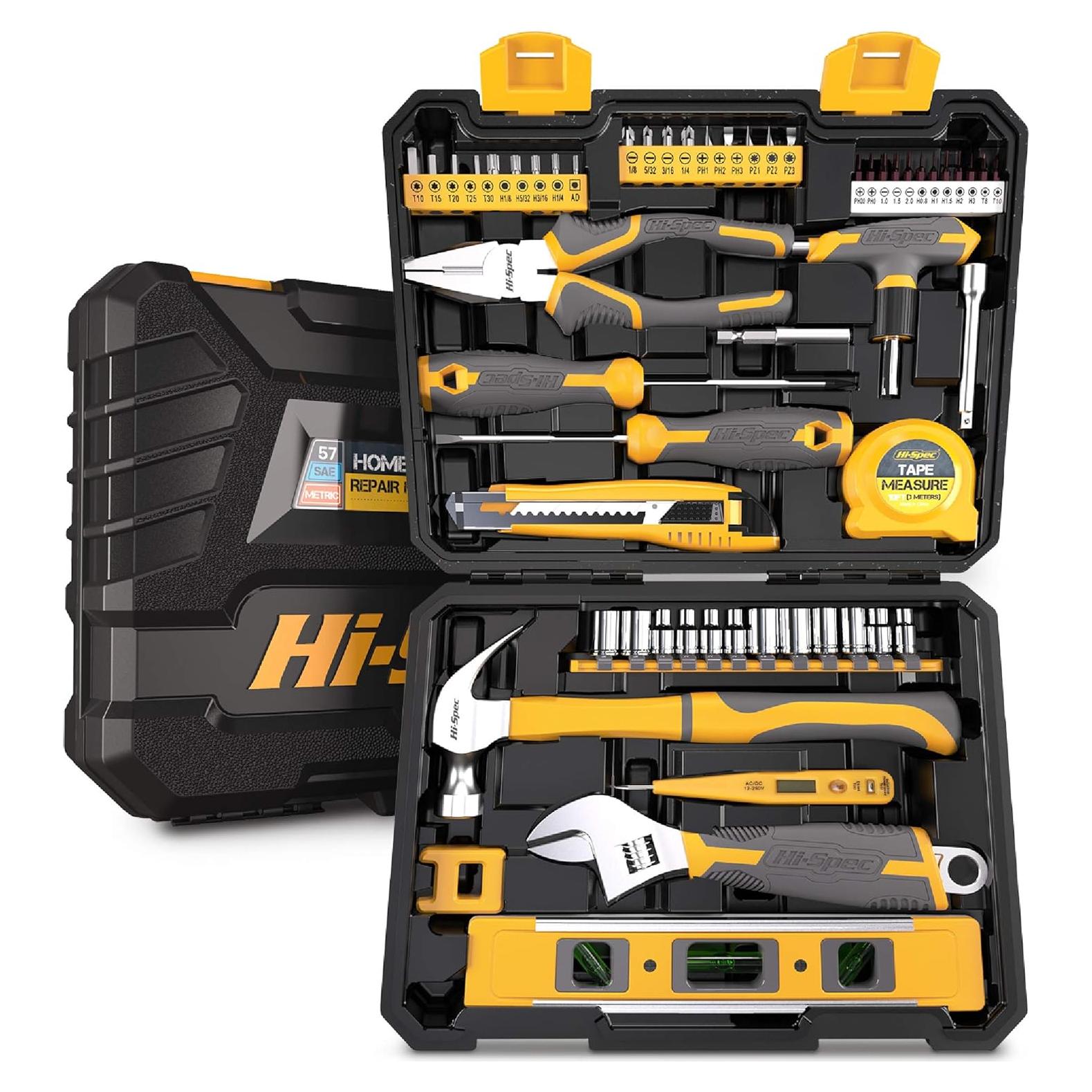 Juego de Herramientas Manuales Hi-Spec 57 Piezas para DIY