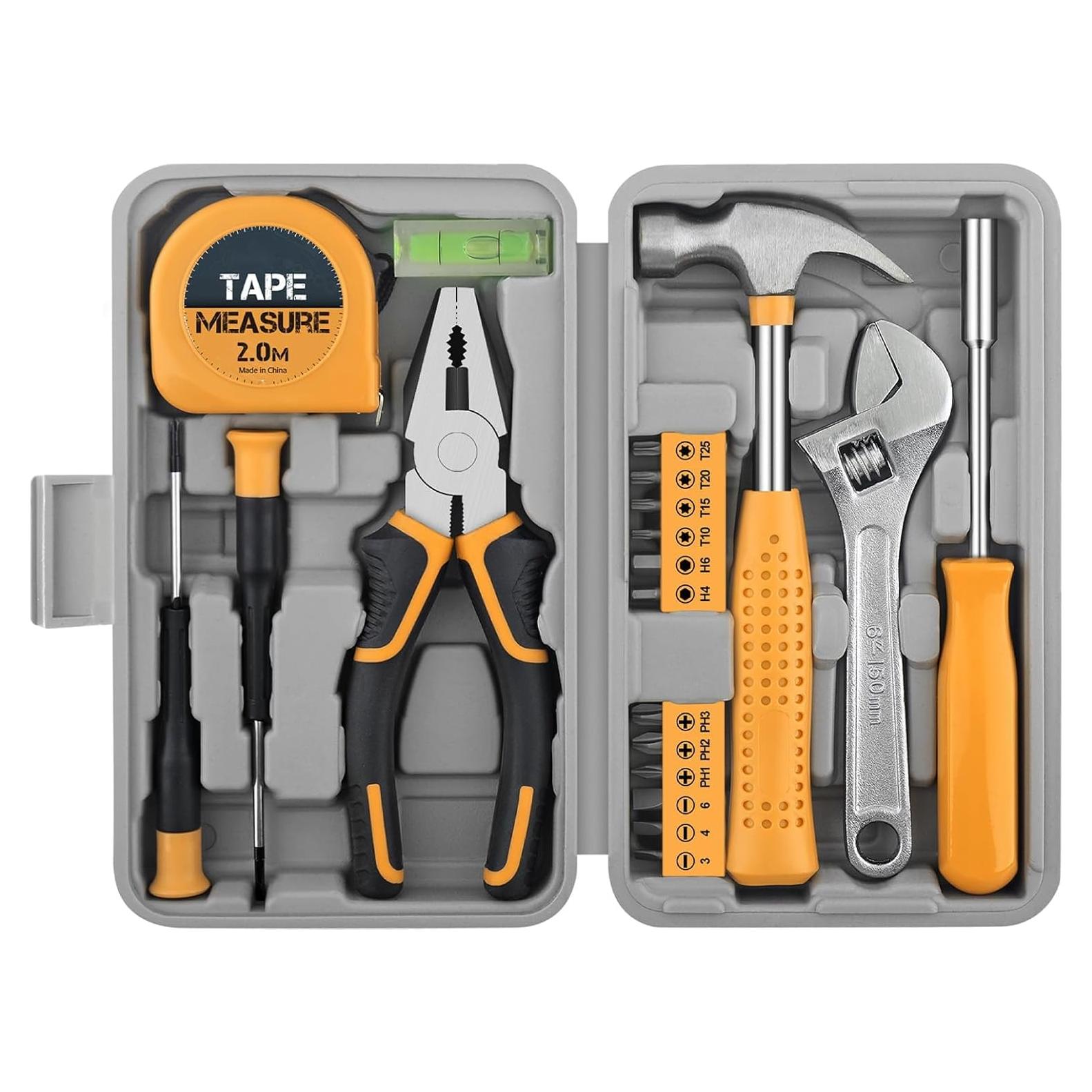 Juego de Herramientas Básicas Elvesoar 20 Piezas Amarillo