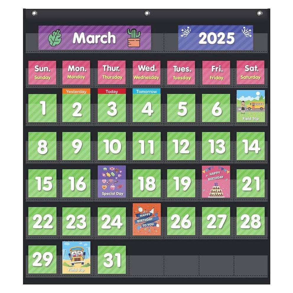 Calendario Mensual EAMAY con 71 Tarjetas Didácticas - Negro