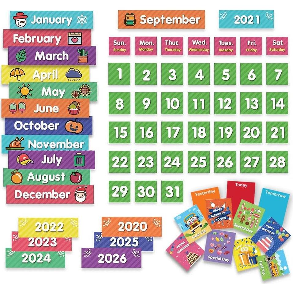 Calendario Mensual EAMAY con 71 Tarjetas Didácticas - Negro