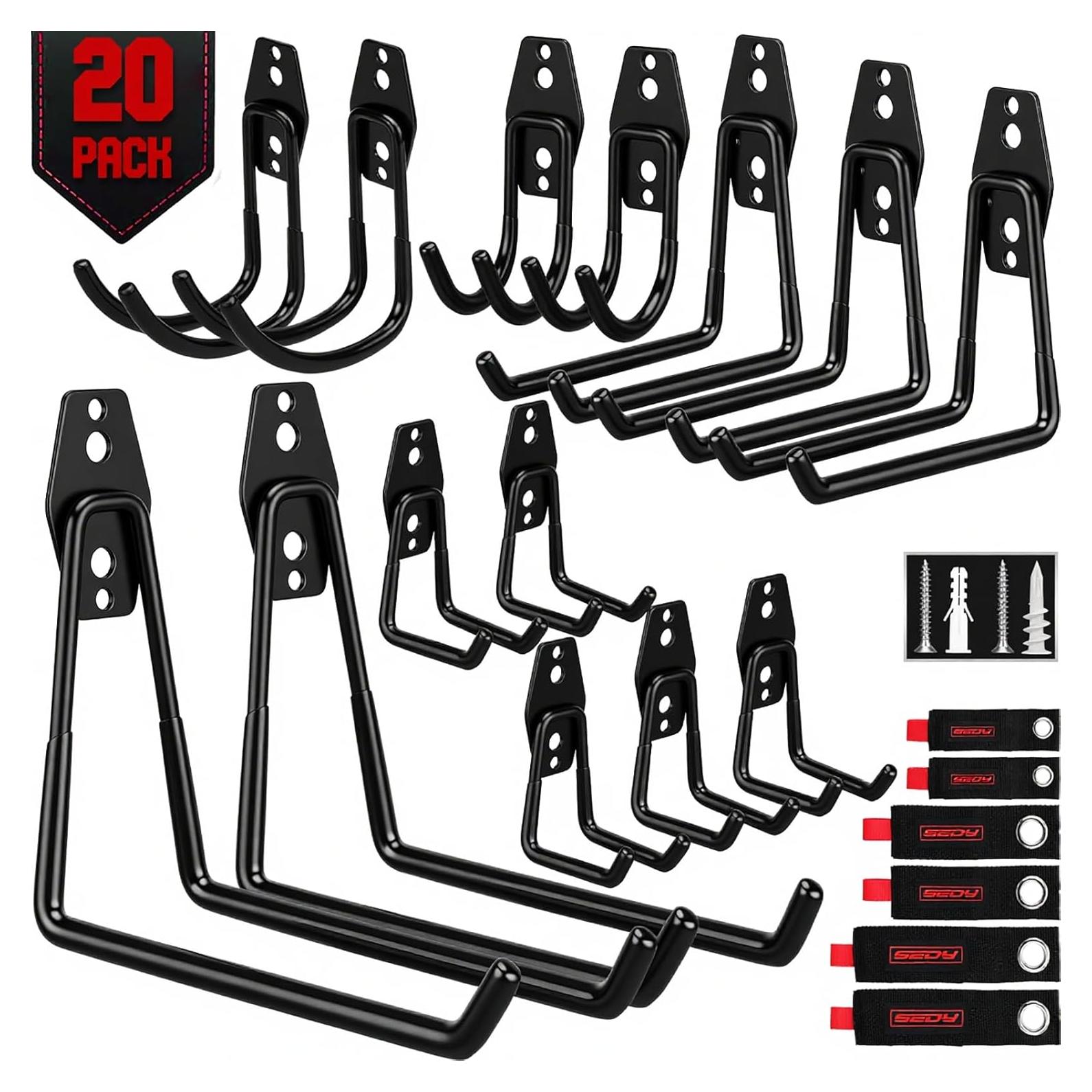 Ganchos de Almacenamiento SEDY 20 Piezas Alta Resistencia 35kg