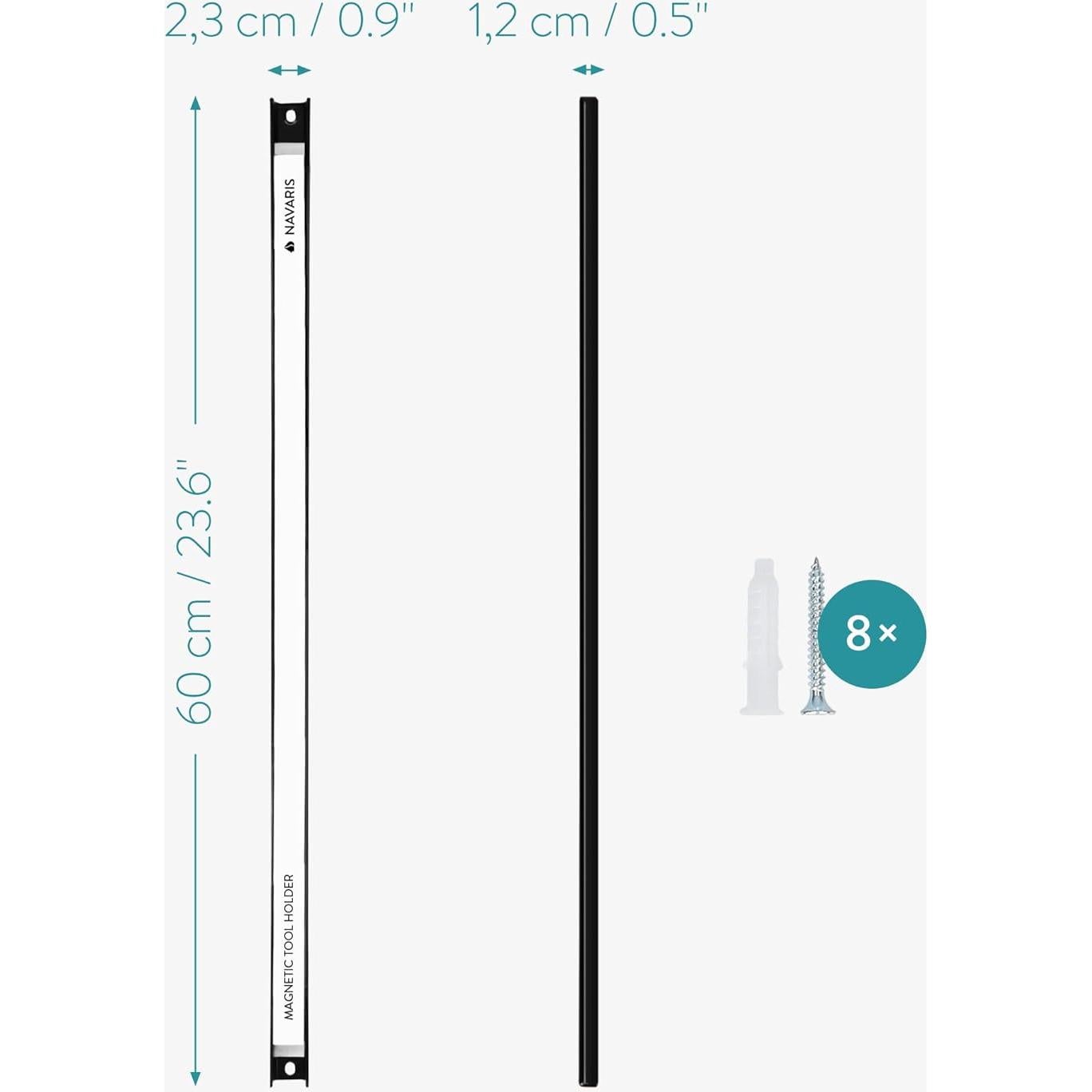 Soportes Magnéticos para Herramientas Navaris - 3 Piezas 61 cm