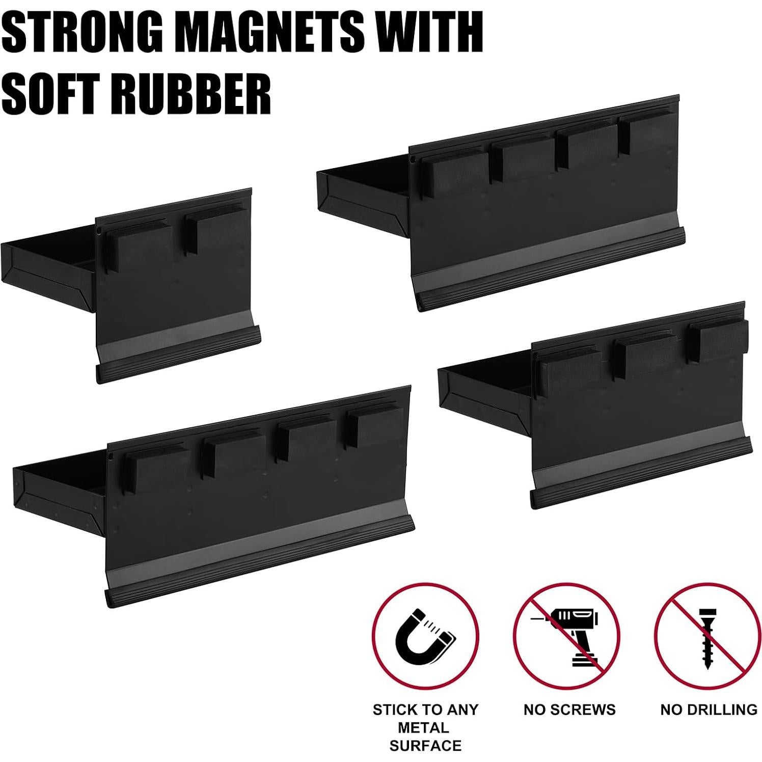 Juego de 4 Bandejas Magnéticas Mayouko para Herramientas 15-30 cm