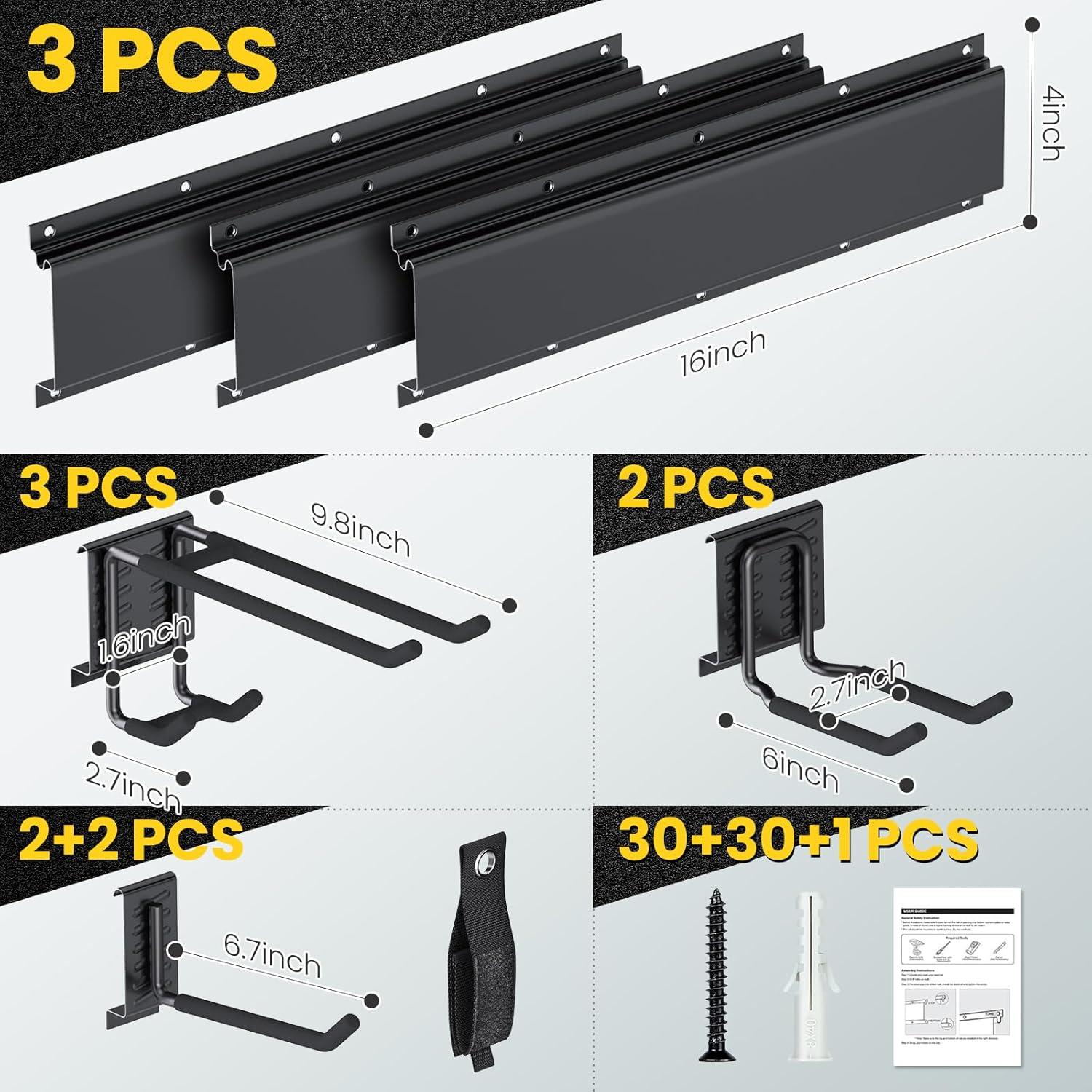 Soporte de Herramientas Montado en Pared GBEER 121.92 cm Negro