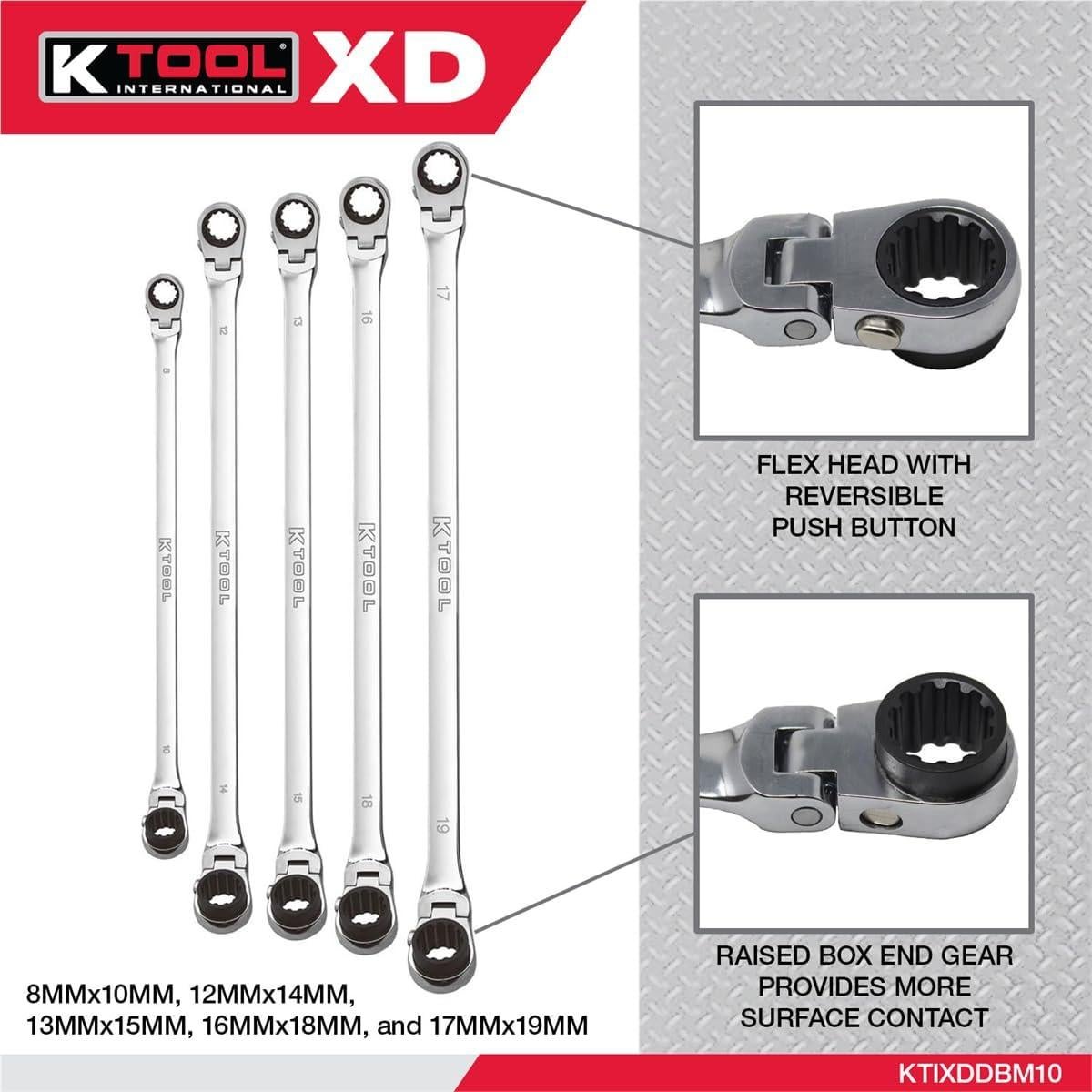 Juego de 5 Llaves de Caja Inversa K Tool International XDDBM10