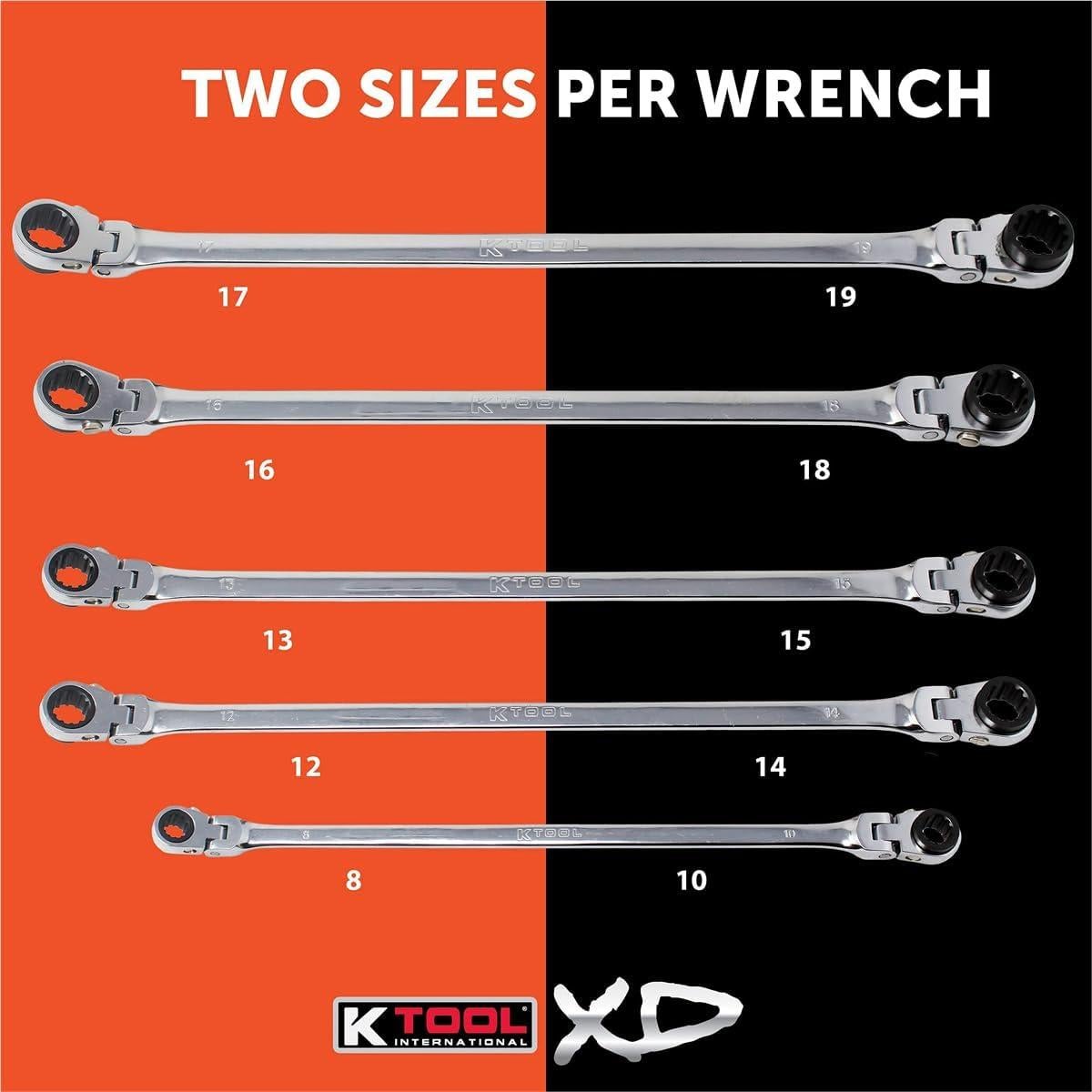 Juego de 5 Llaves de Caja Inversa K Tool International XDDBM10