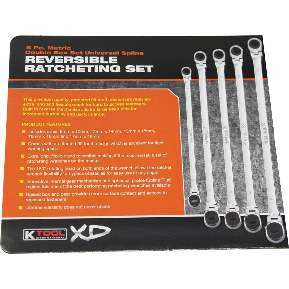 Juego de 5 Llaves de Caja Inversa K Tool International XDDBM10