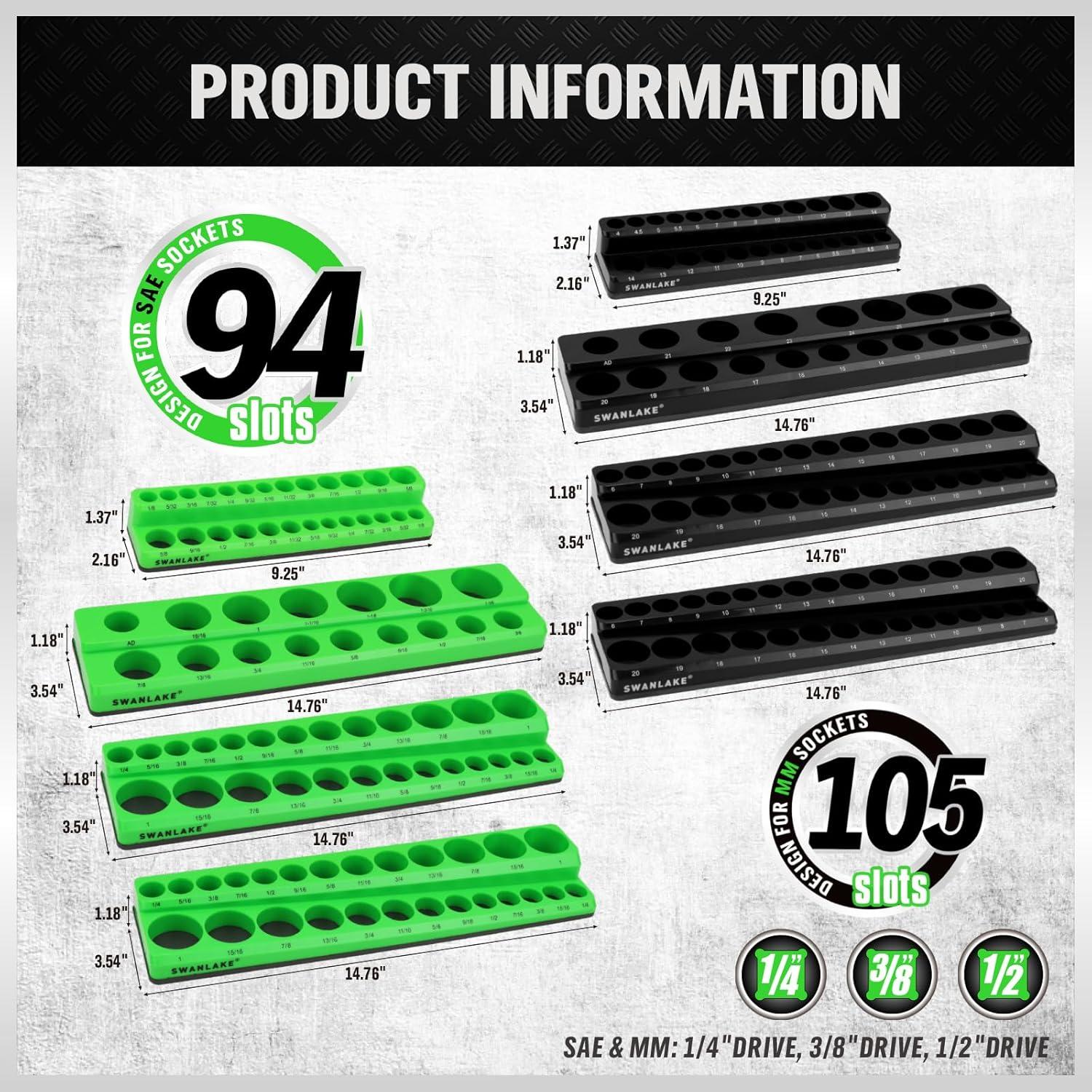 Organizador de Enchufes Magnético 8 PZS Swanlake Verde/Negro