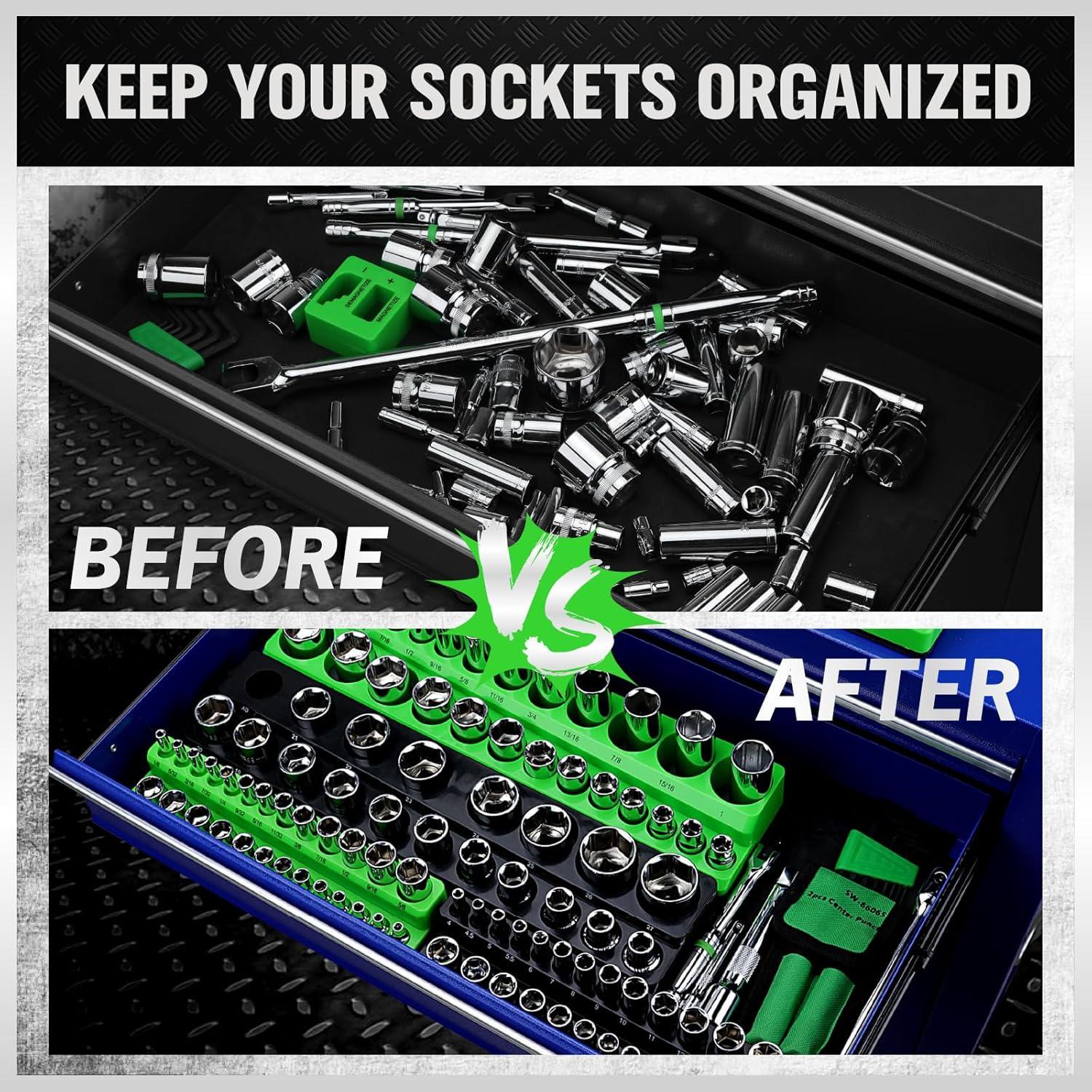 Organizador de Enchufes Magnético 8 PZS Swanlake Verde/Negro