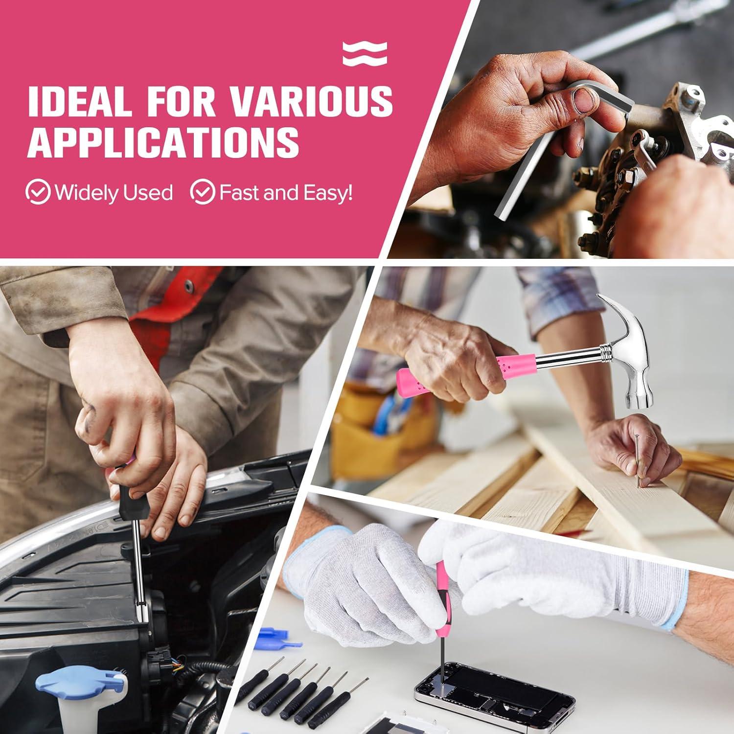 Juego de Herramientas 39 Piezas TesQita Rosa para Hogar