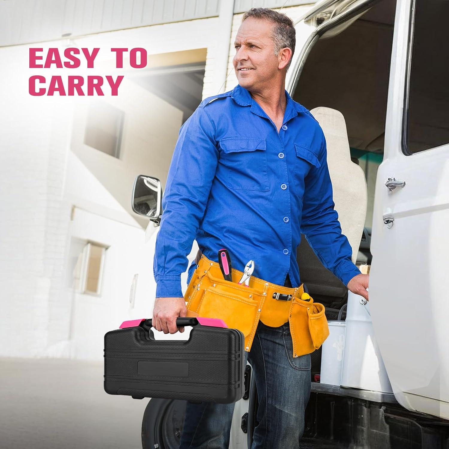 Juego de Herramientas 39 Piezas TesQita Rosa para Hogar