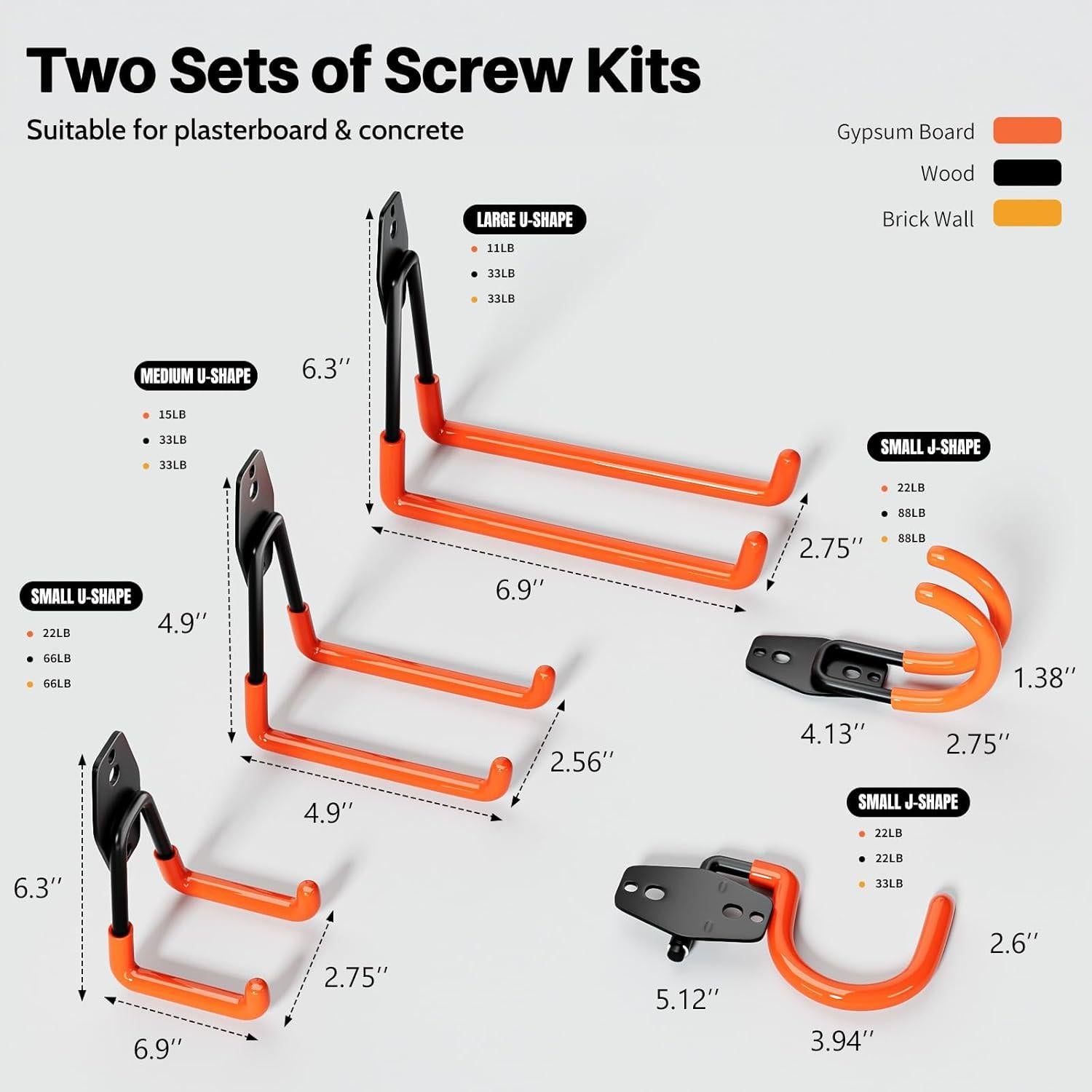Ganchos de Almacenamiento Wallavant 14 Piezas Alta Resistencia