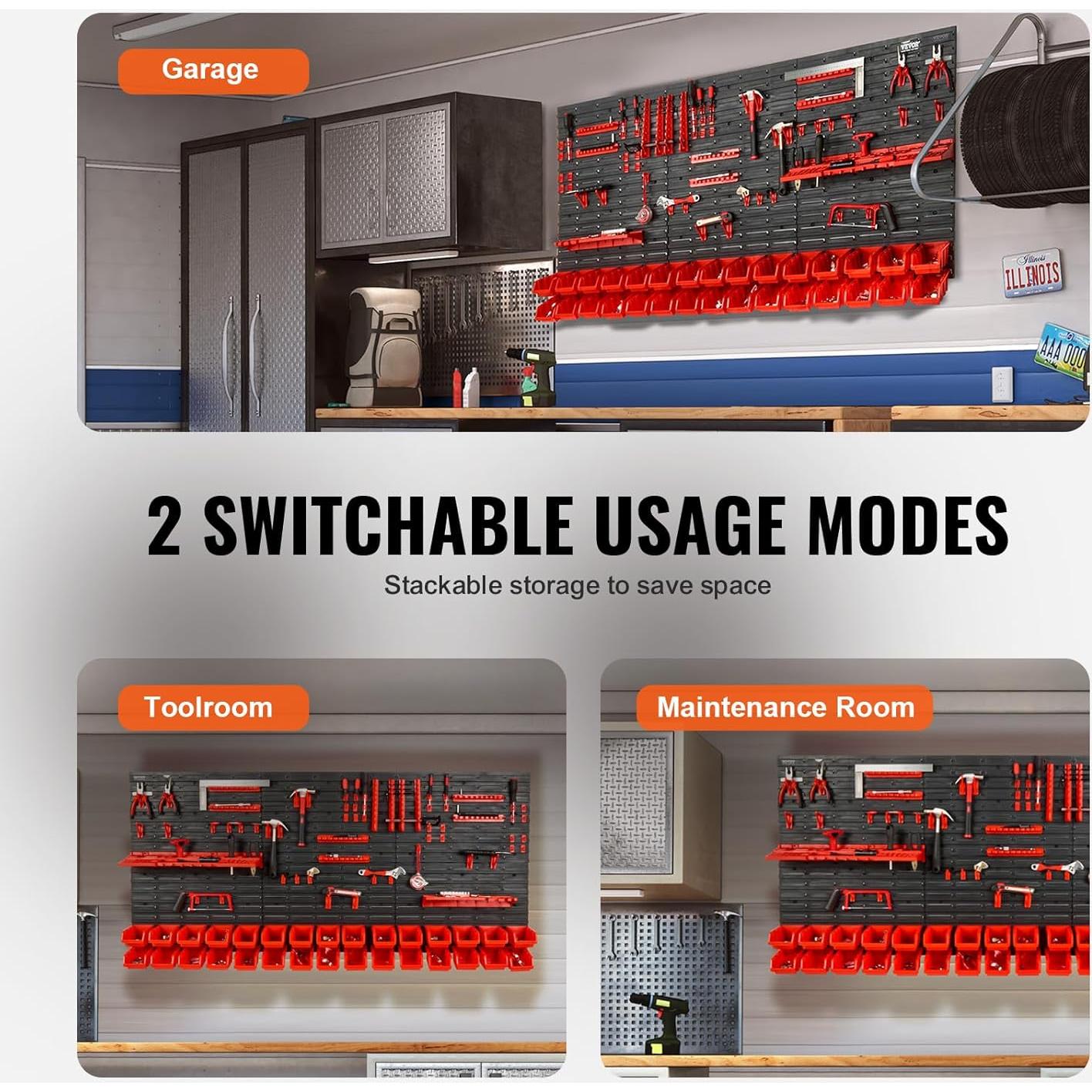 Estantería de Almacenamiento VEVOR 30 Bins Montada en Pared