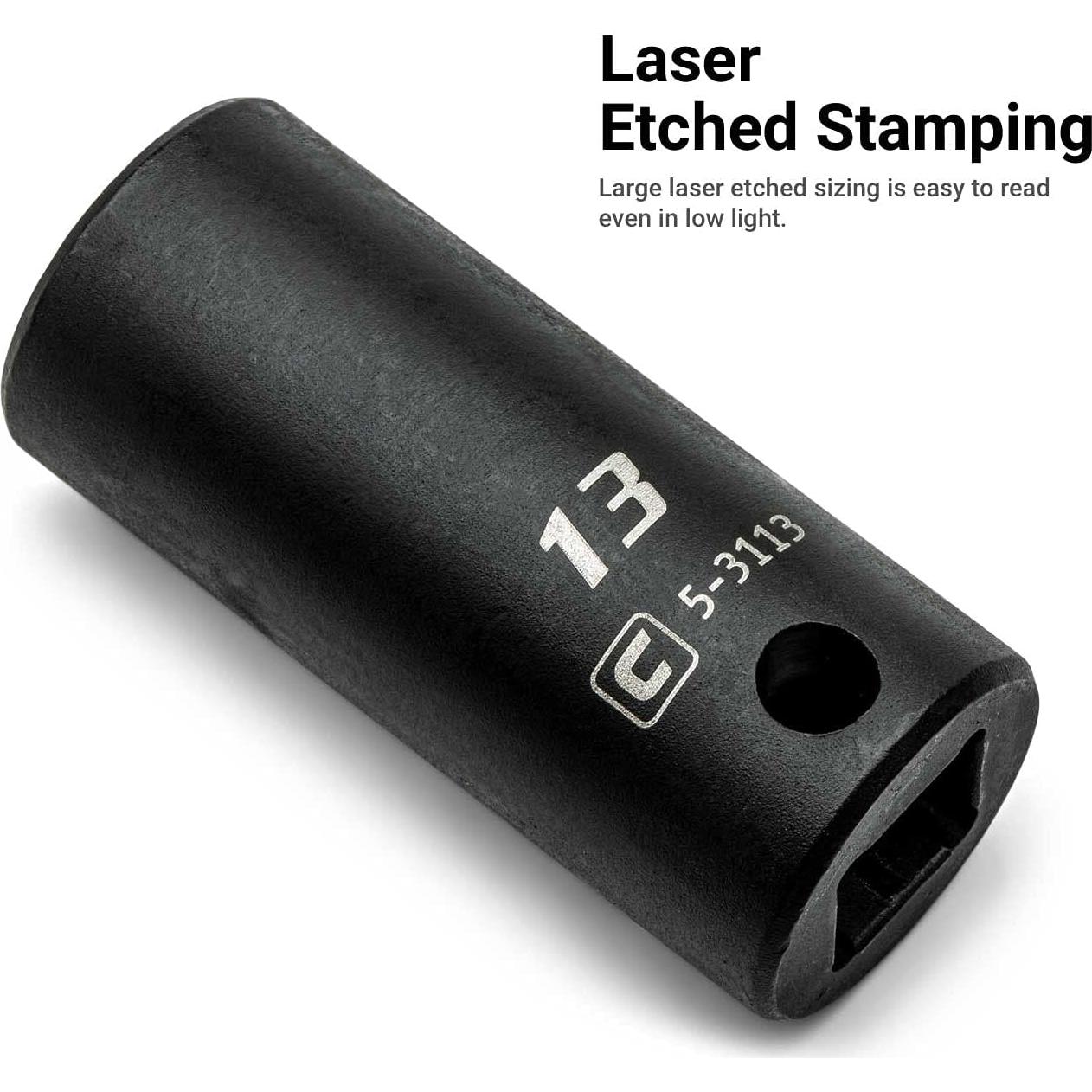 Juego de Enchufes de Impacto 3/8" Capri Tools 45 Piezas 8-22 mm