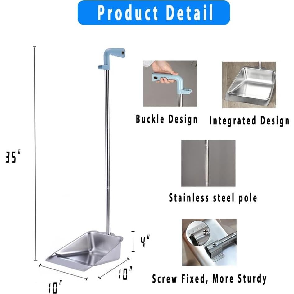 Juego de Escoba y Recogedor YONILL - Acero Inoxidable, 132 cm