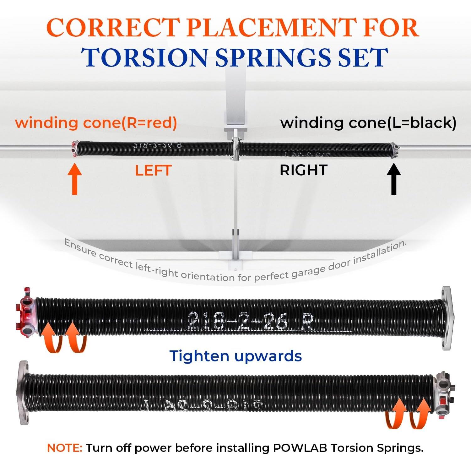 Par de muelles de torsión POWLAB 0.55 cm x 5.08 cm x 66.04 cm
